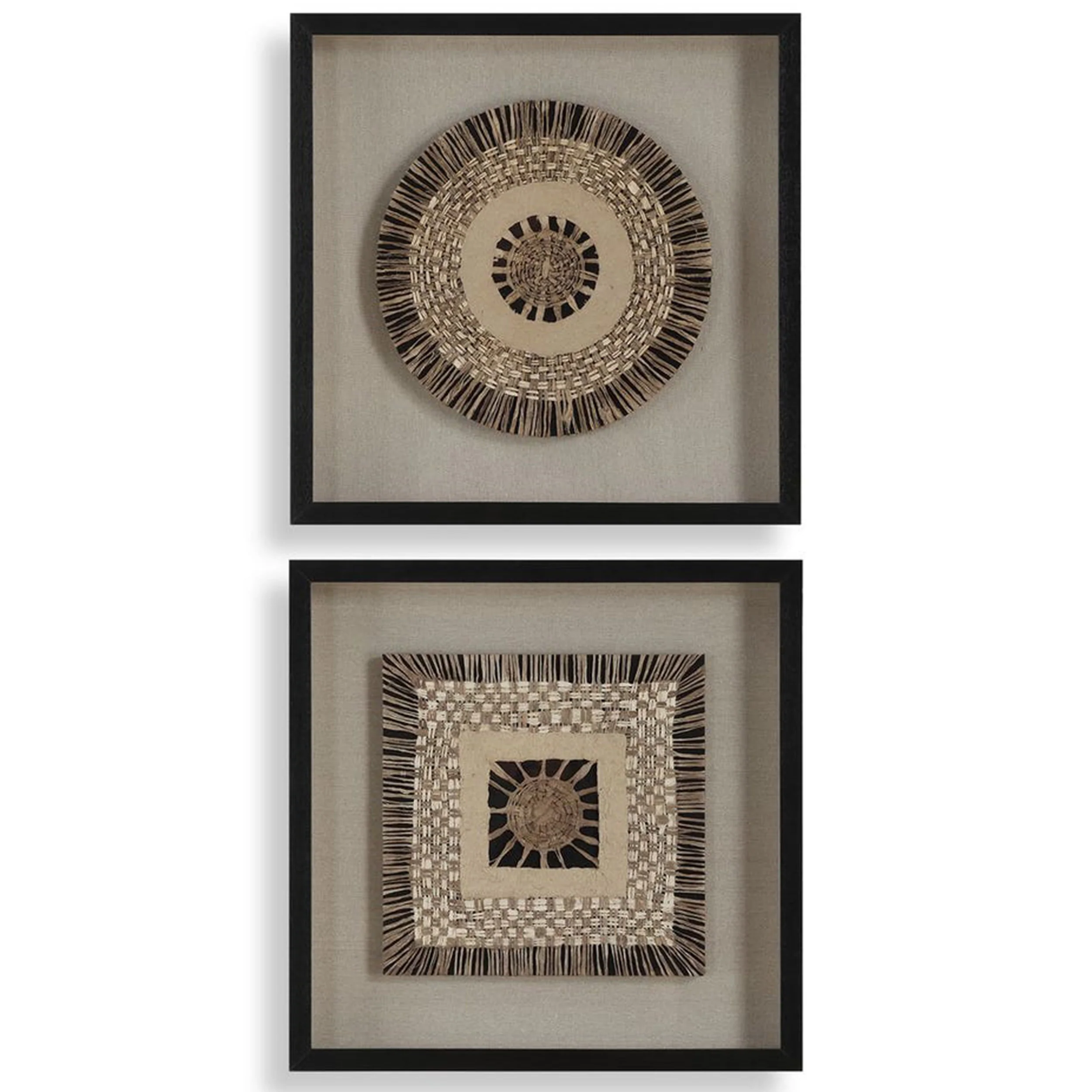 Intertwine Shadow Box, Black, Set of 2
