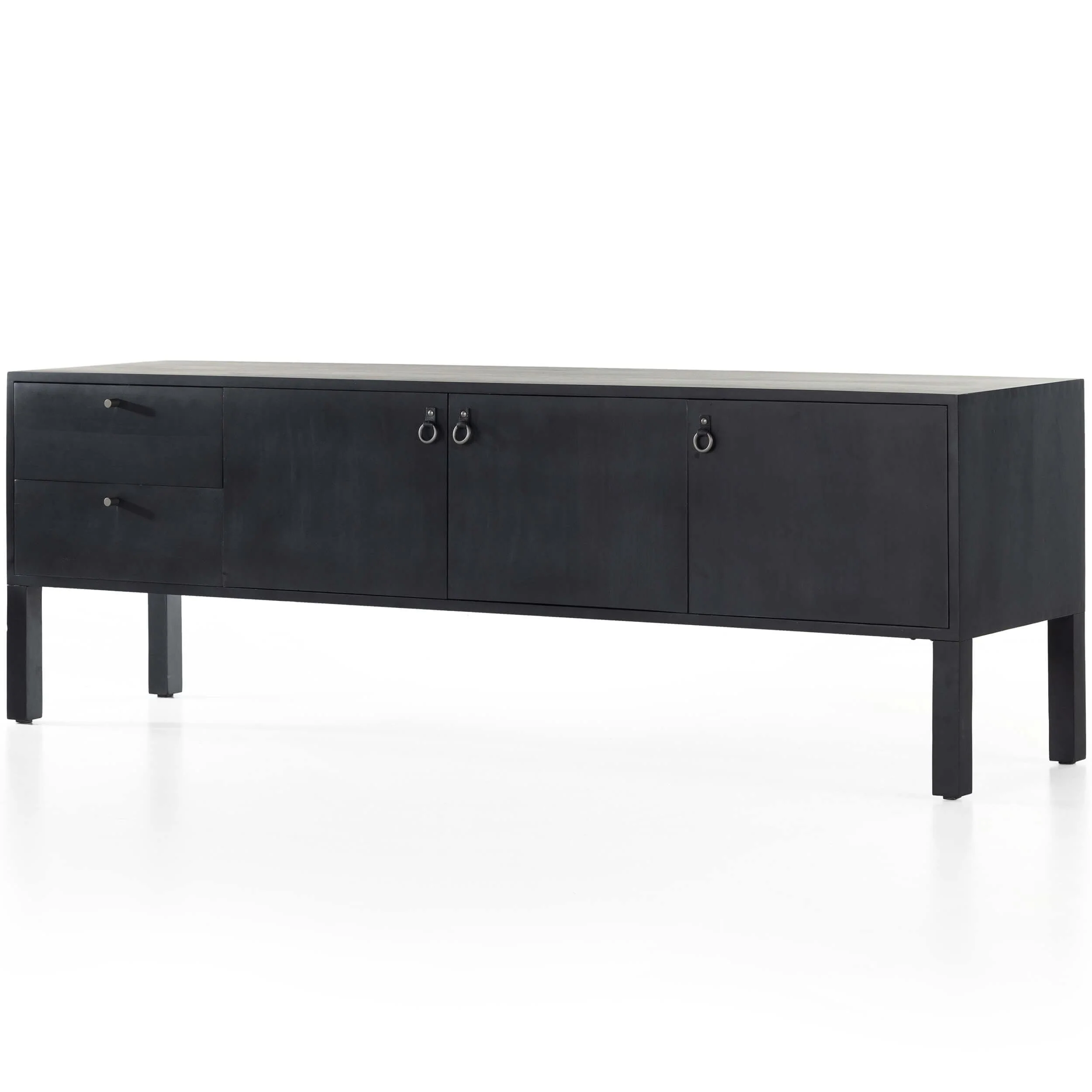 Isador Media Console, Black Wash Poplar by Four Hands