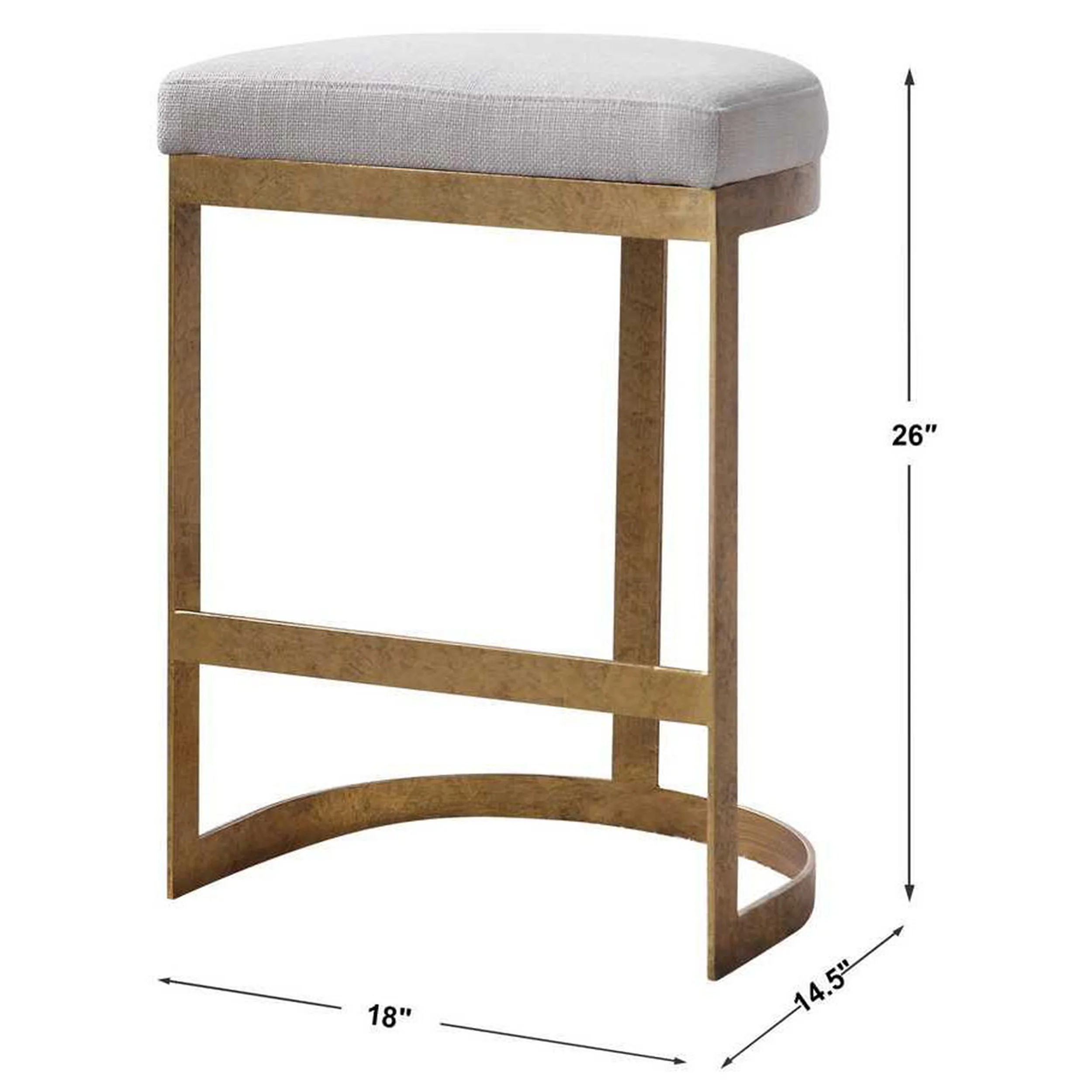 Ivanna Counter Stool, Gold - Beige - Image 7