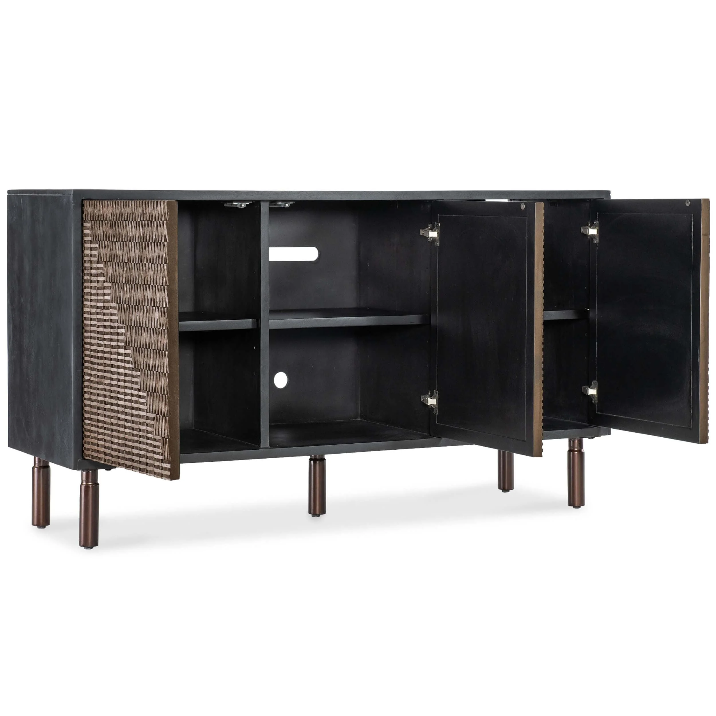 Jachar Entertainment Credenza, Black - Image 4
