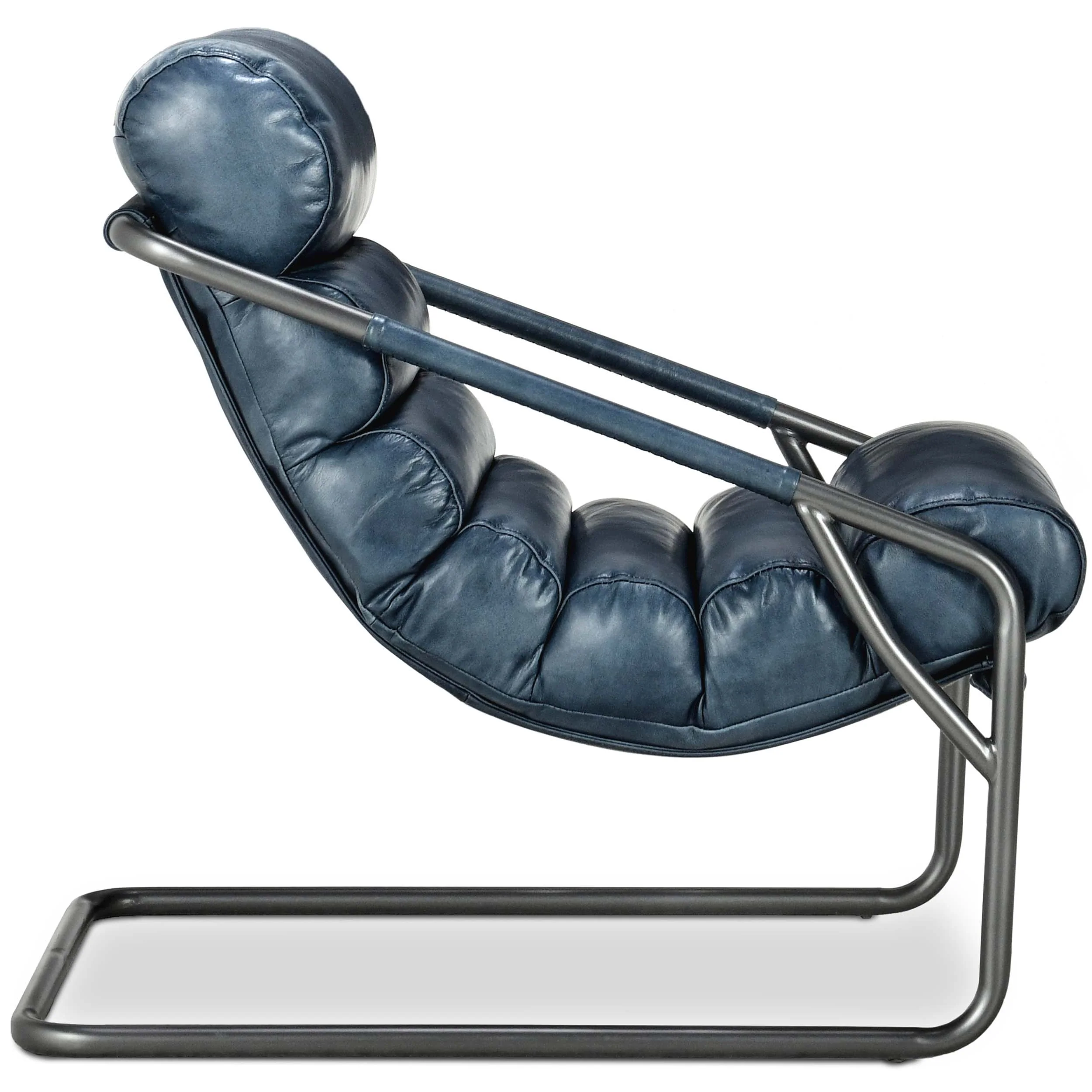 Jackson Leather Chair, Ocean Blue - Image 3