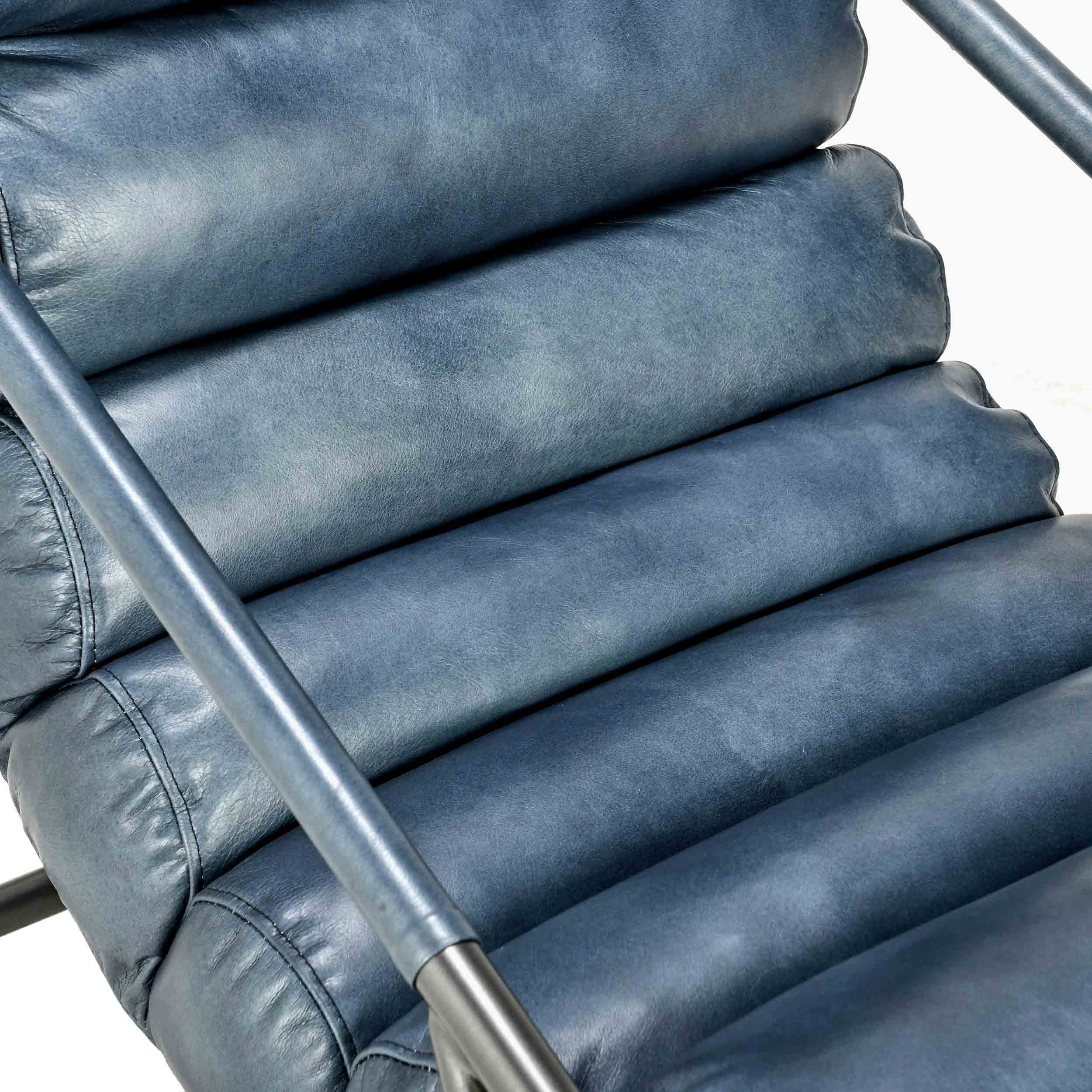 Jackson Leather Chair, Ocean Blue - Image 5
