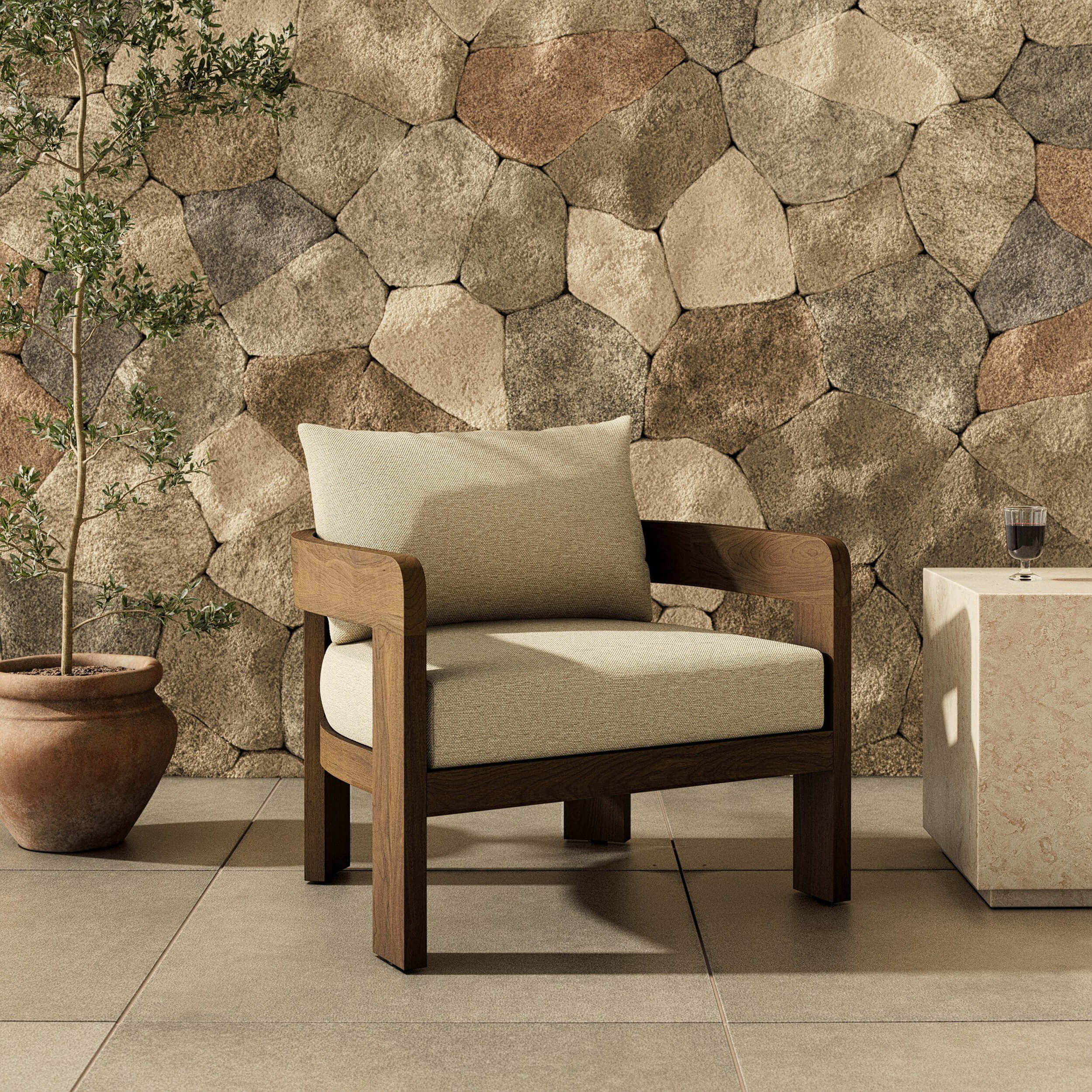 Jackson Outdoor Chair, Ellor Beige by Four Hands - Image 7