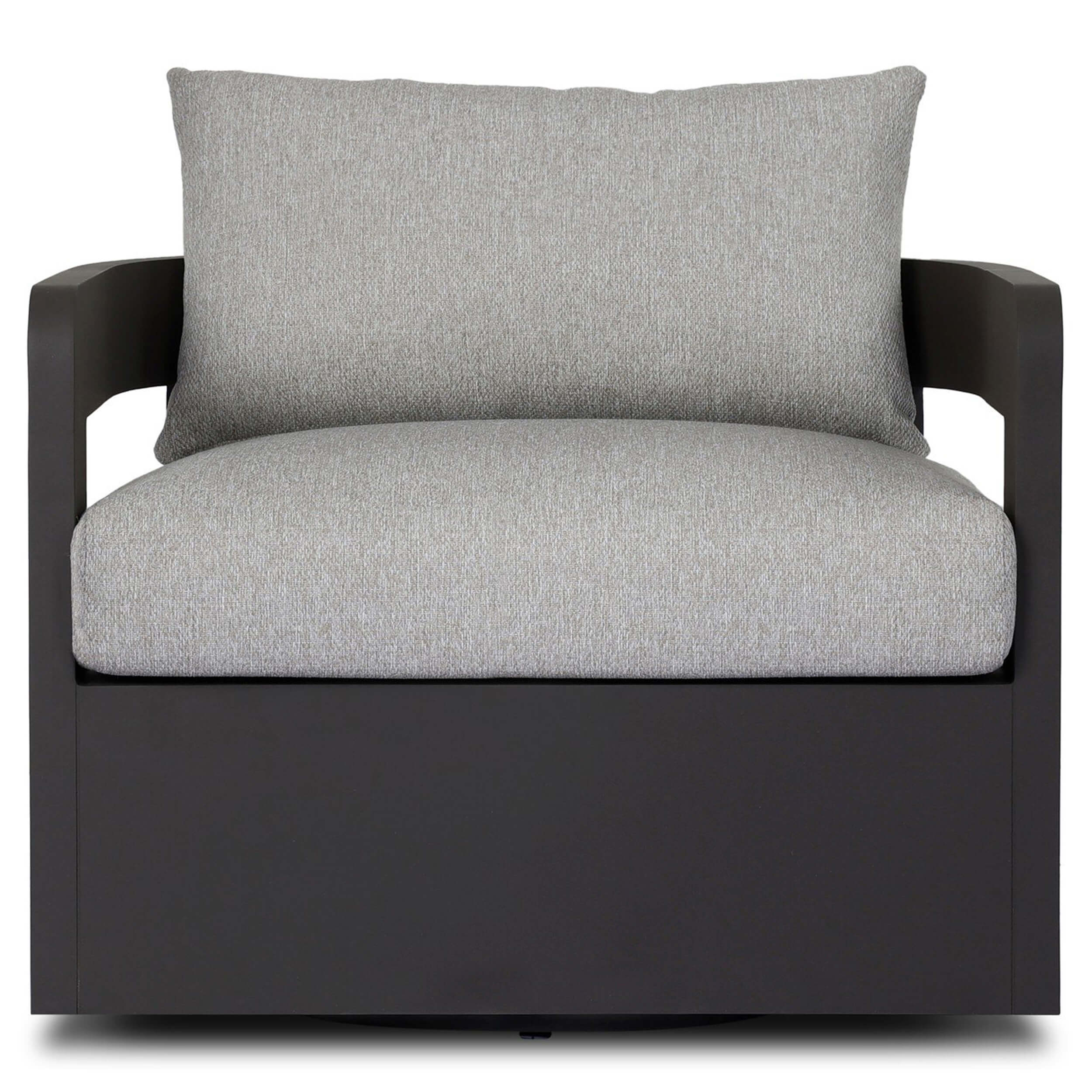 Jackson Outdoor Metal Swivel Chair, Concha Fog by Four Hands - Image 2