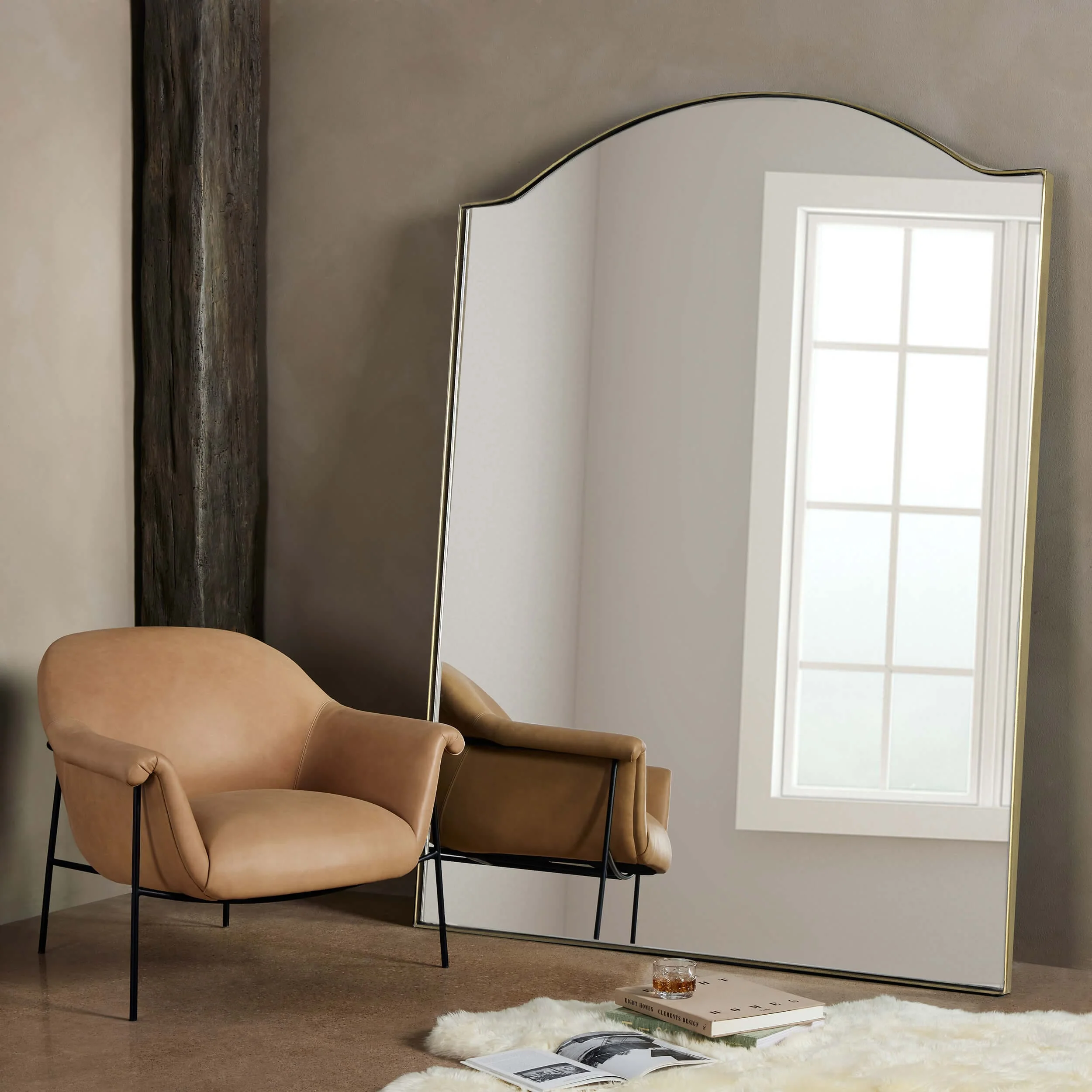 Jacques Floor Mirror, Antique Brass by Four Hands - Image 4