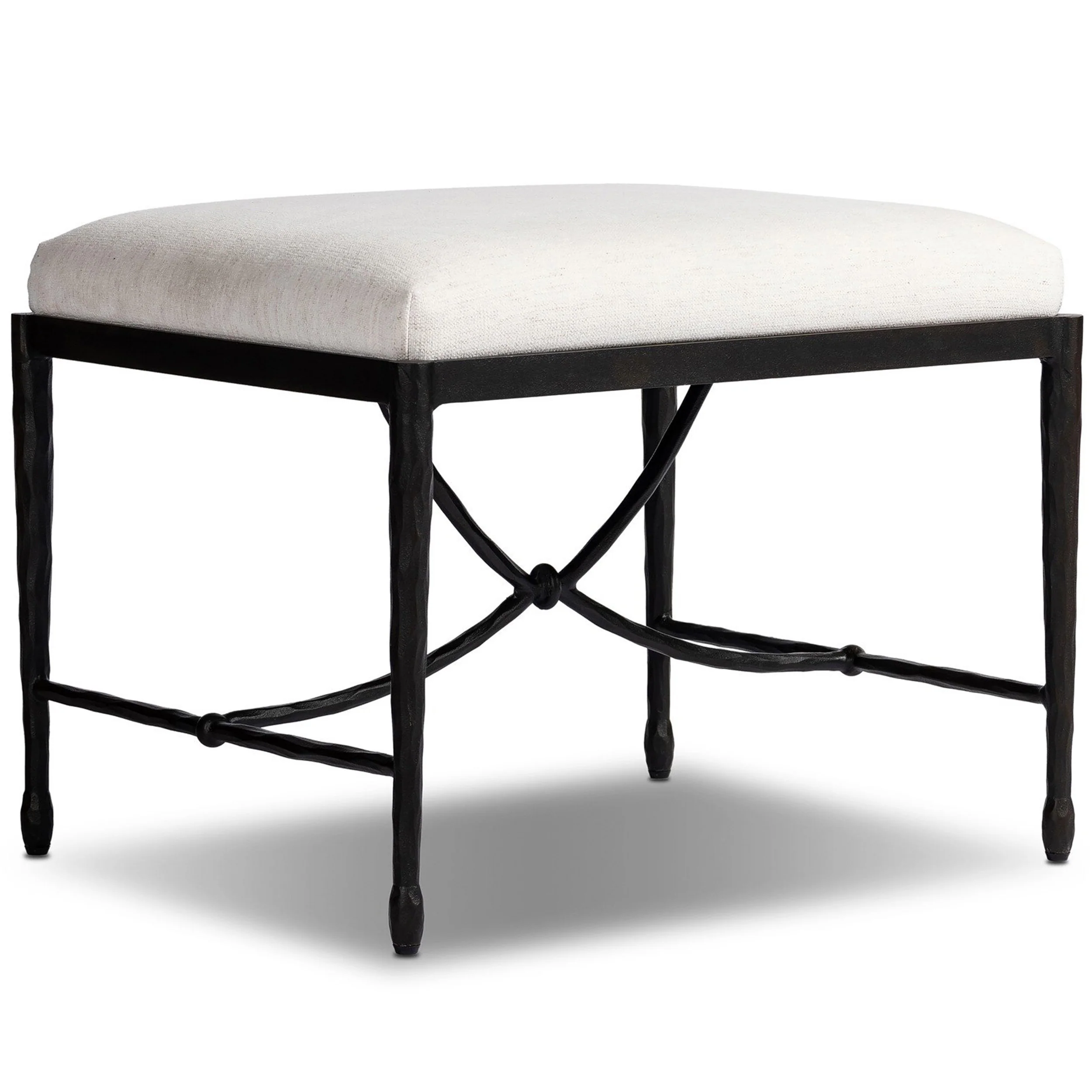 Jade Accent Stool, Nomad Snow by Four Hands