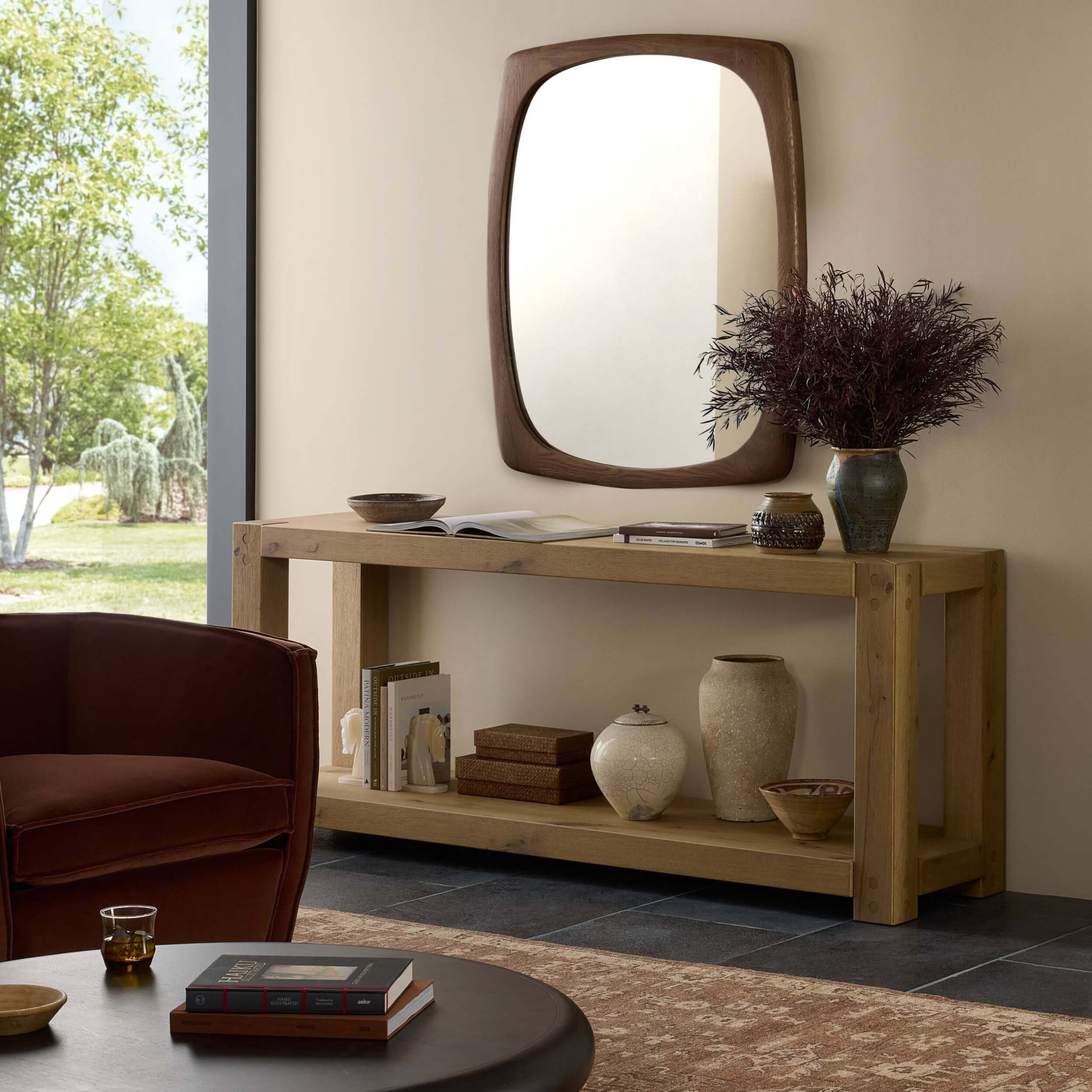 Jai Wall Mirror, Cocoa Oak by Four Hands - Image 5