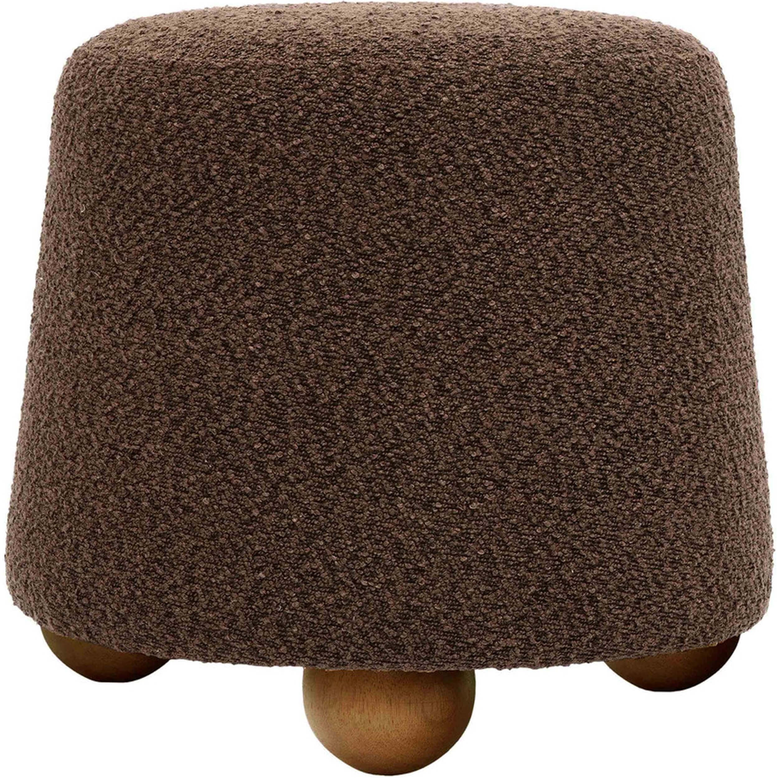 Jaine Boucle Stool, Chocolate Brown - Image 3