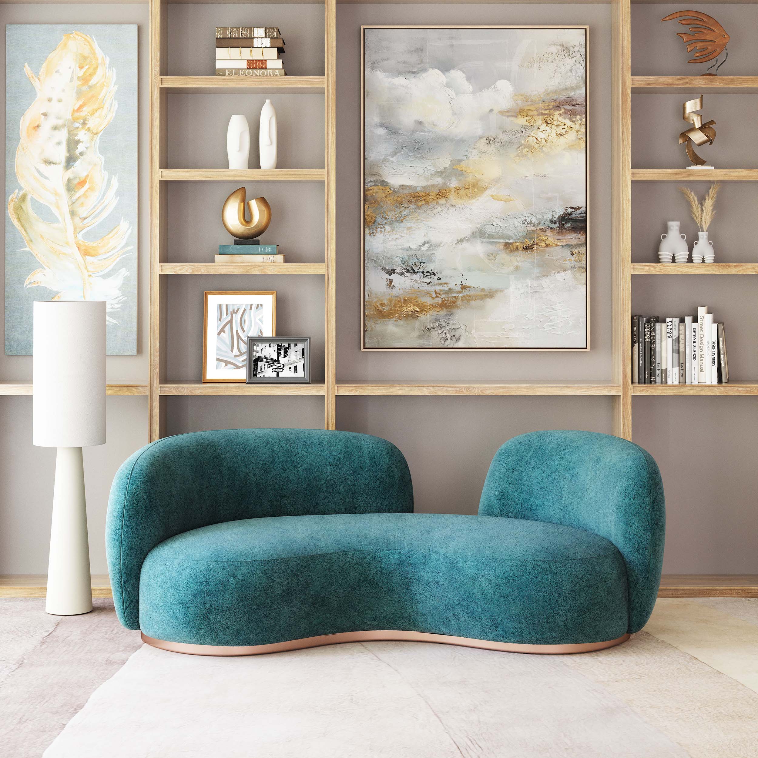 Jamela Sofa, Teal - Image 5