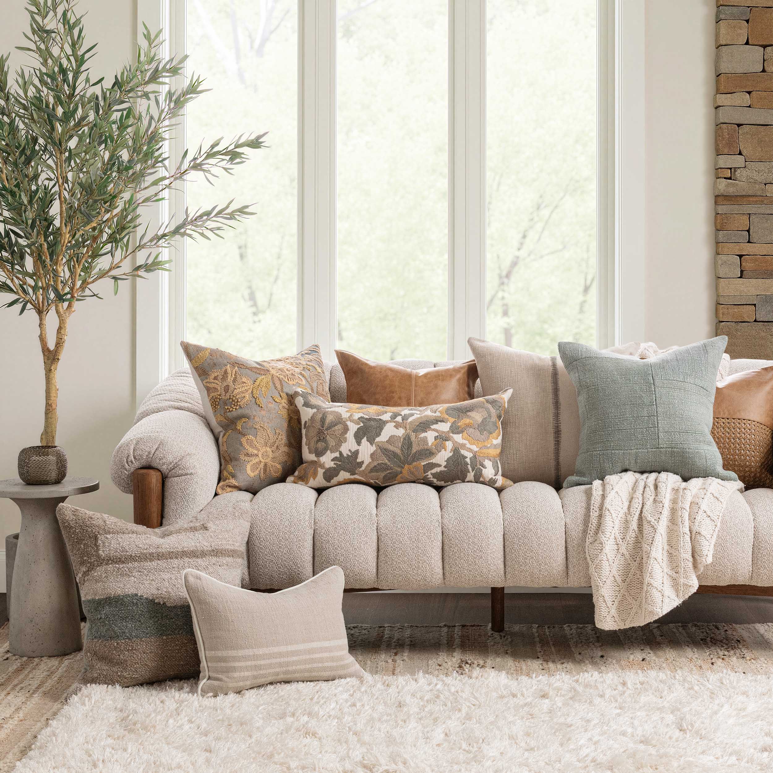 Jana Lumbar Pillow, Dry Sage Multi - Image 4