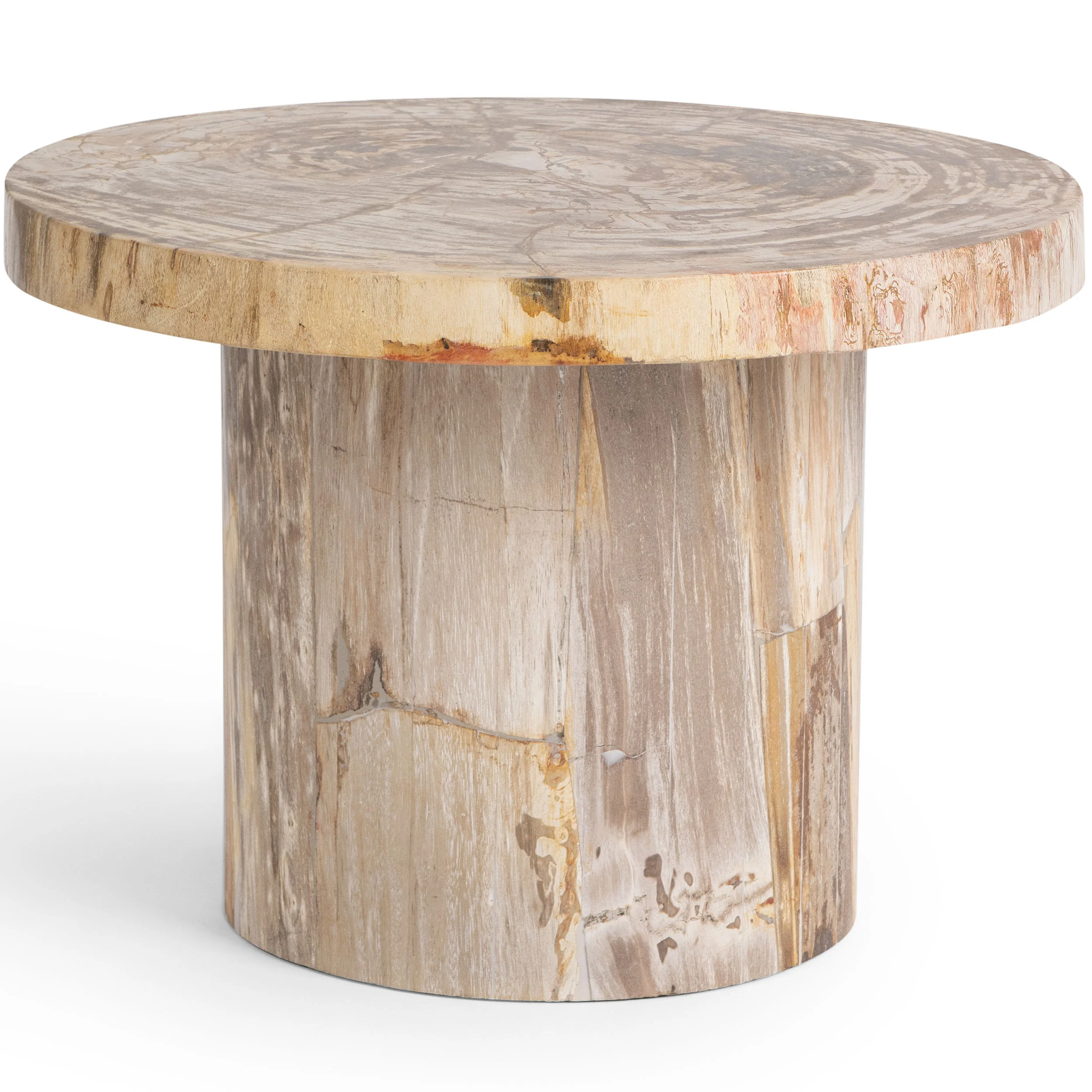 Janelle Round Accent Table, Sepia Vein
