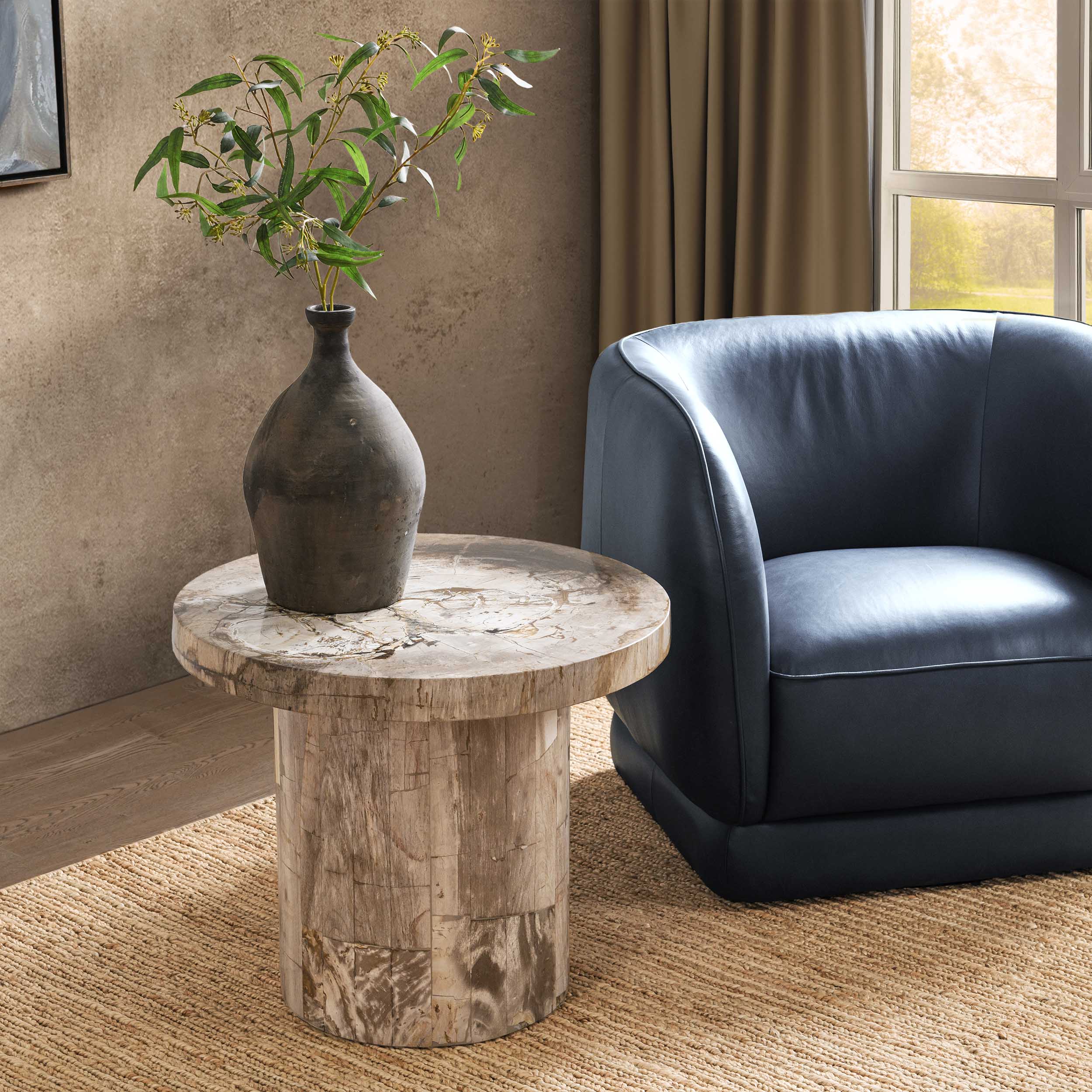 Janelle Round Accent Table, Sepia Vein - Image 8