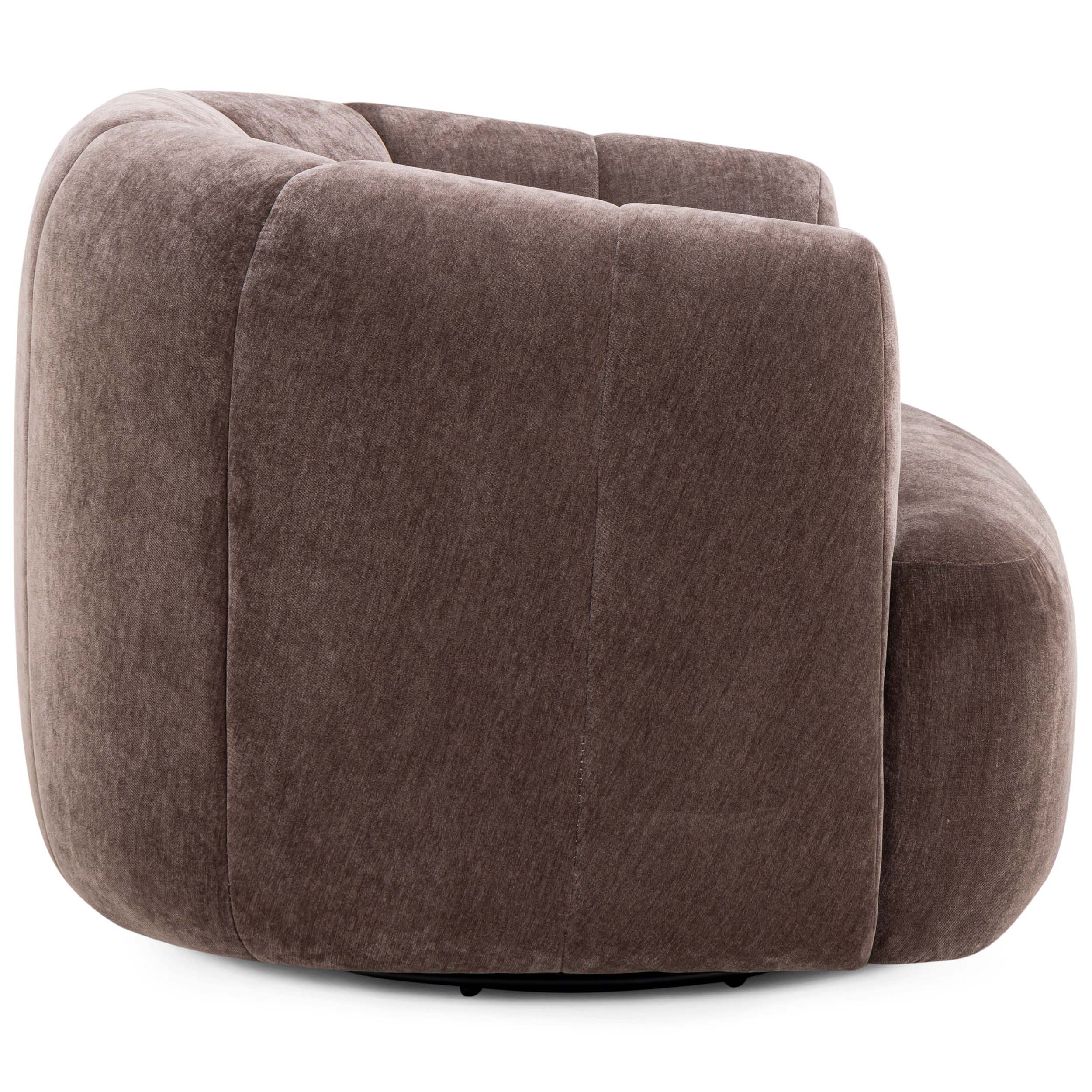 Jasmine Upcycled Swivel Accent Chair, Chocolate - Image 3