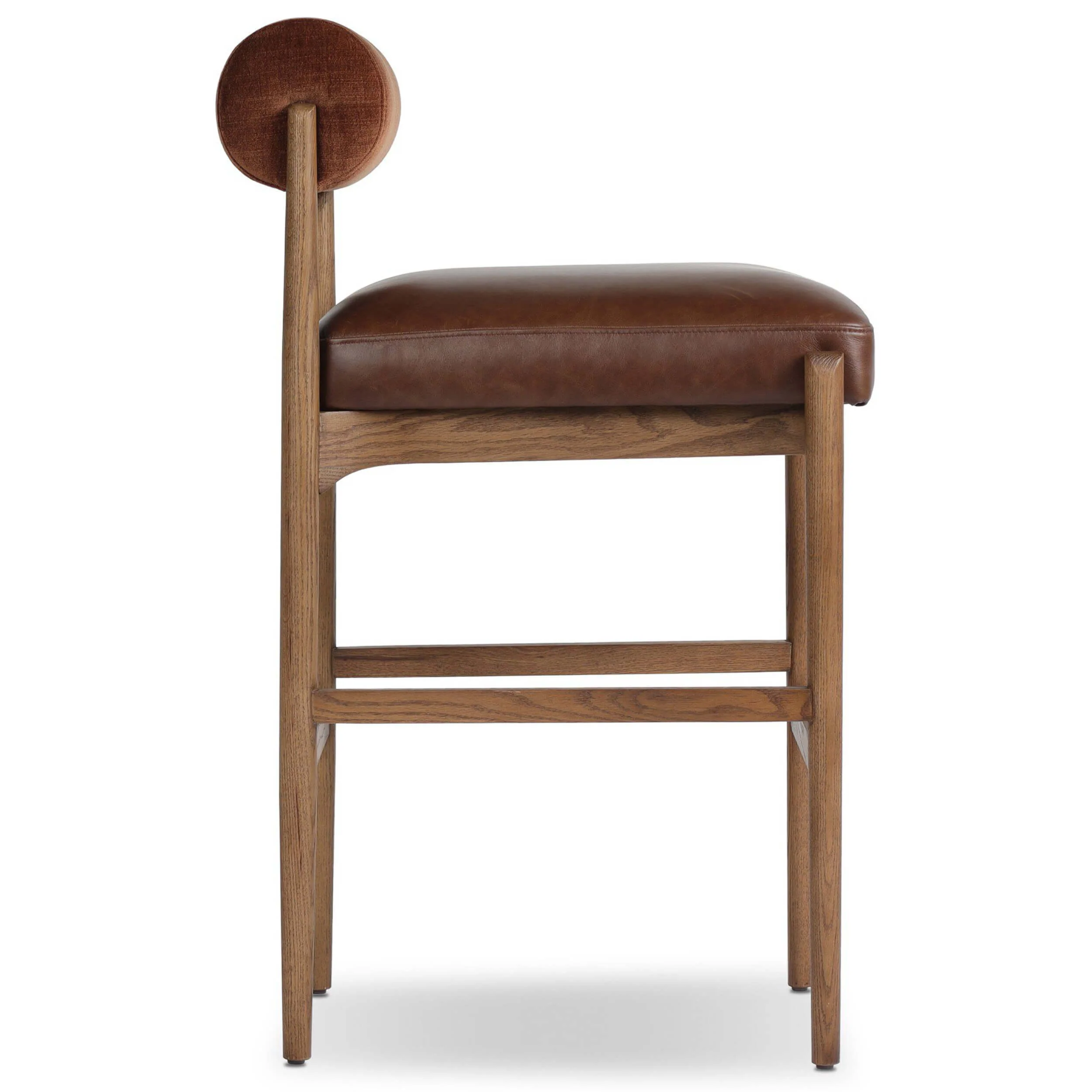 Jazelle Leather Bar & Counter Stool, Altair Sienna/Havana Brown by Four Hands - Image 9