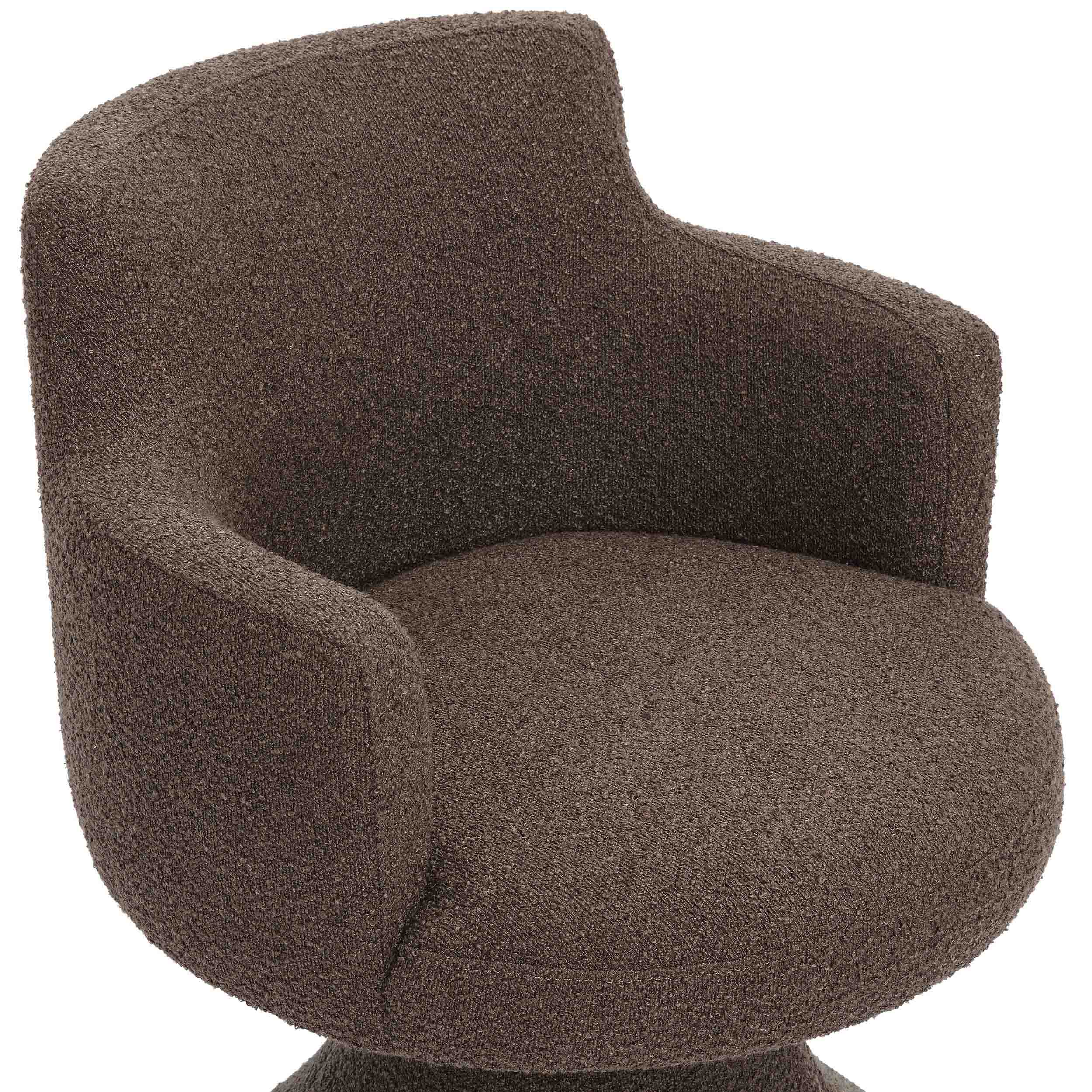 Jeffree Swivel Dining Chair, Chocolate Brown - Image 4
