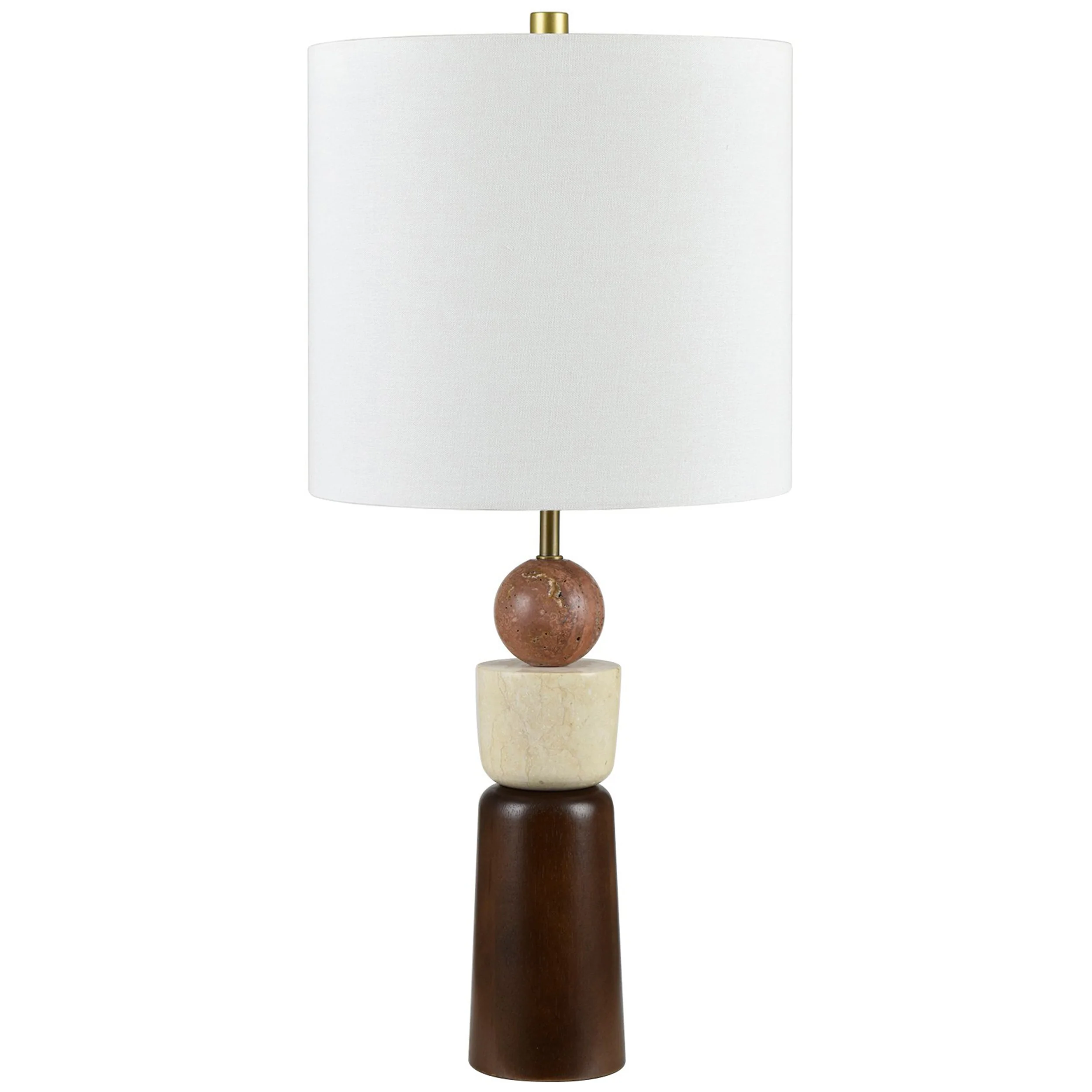 Jessamie Marble Table Lamp, Brown/Cream
