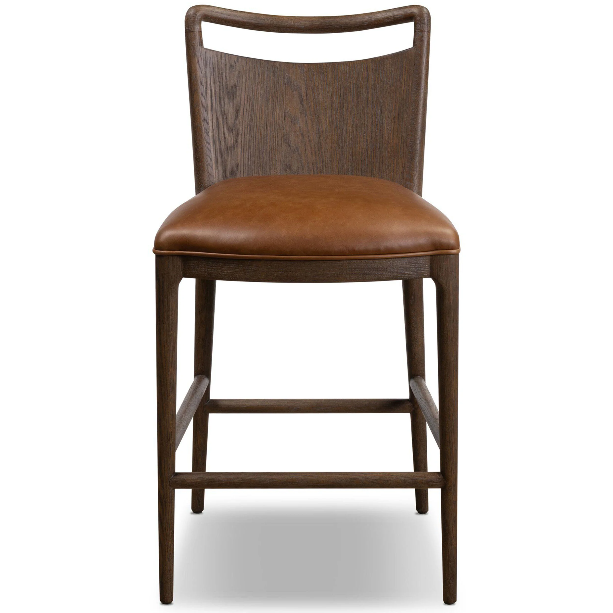 Jessen Leather Counter Stool, Sonoma Chestnut by Four Hands - Image 2