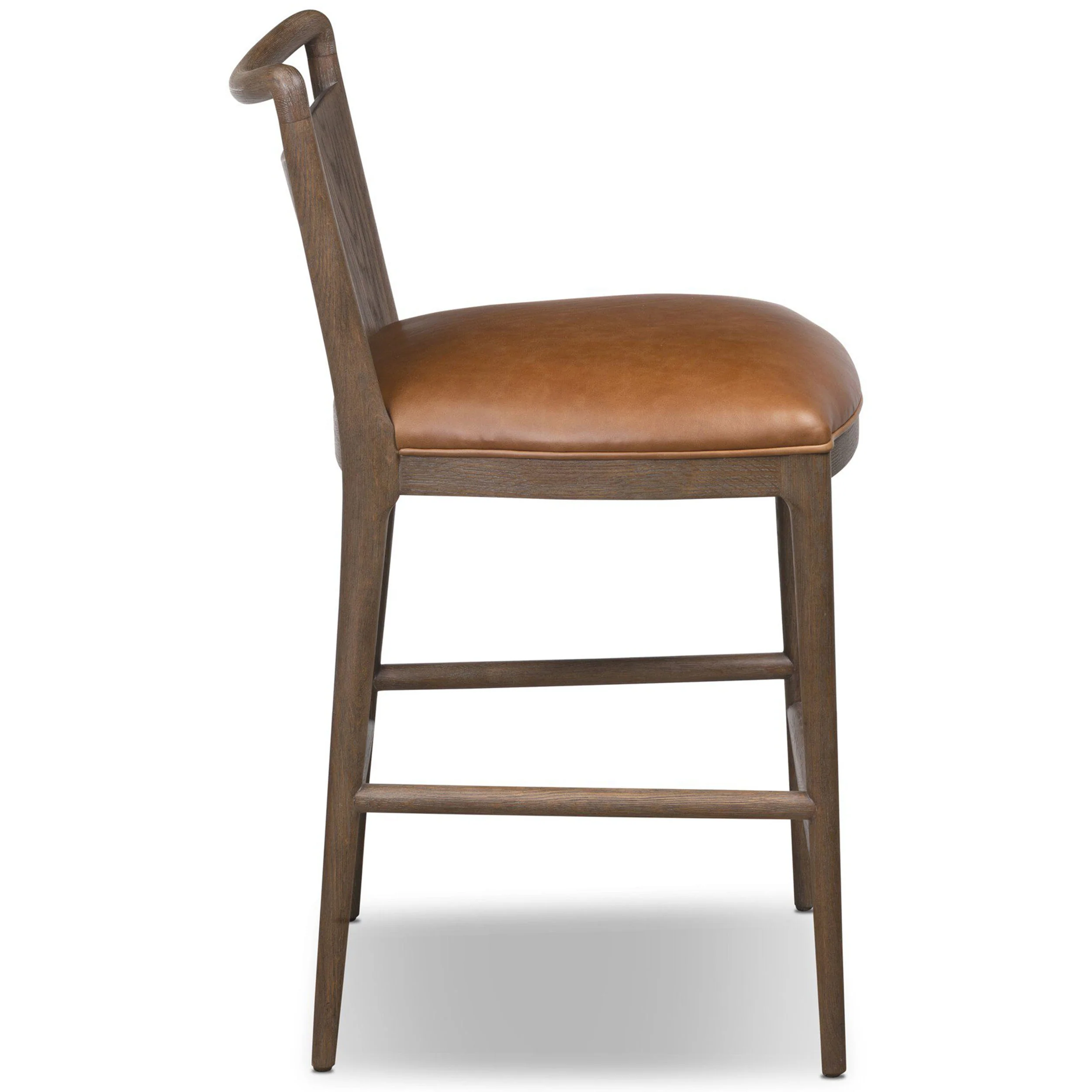 Jessen Leather Counter Stool, Sonoma Chestnut by Four Hands - Image 3