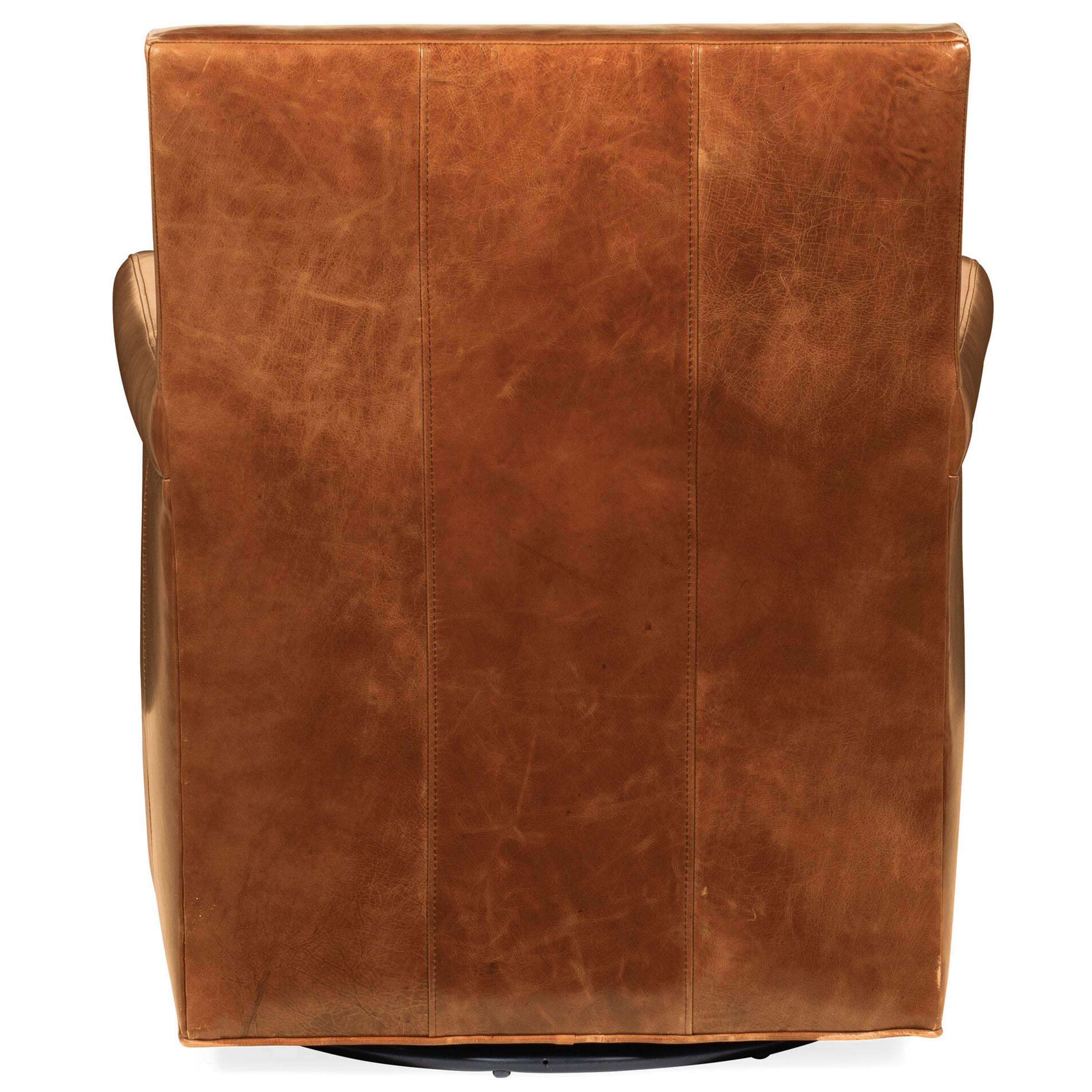 Jilian Leather Swivel Club Chair, Huntington Morrison - Image 3