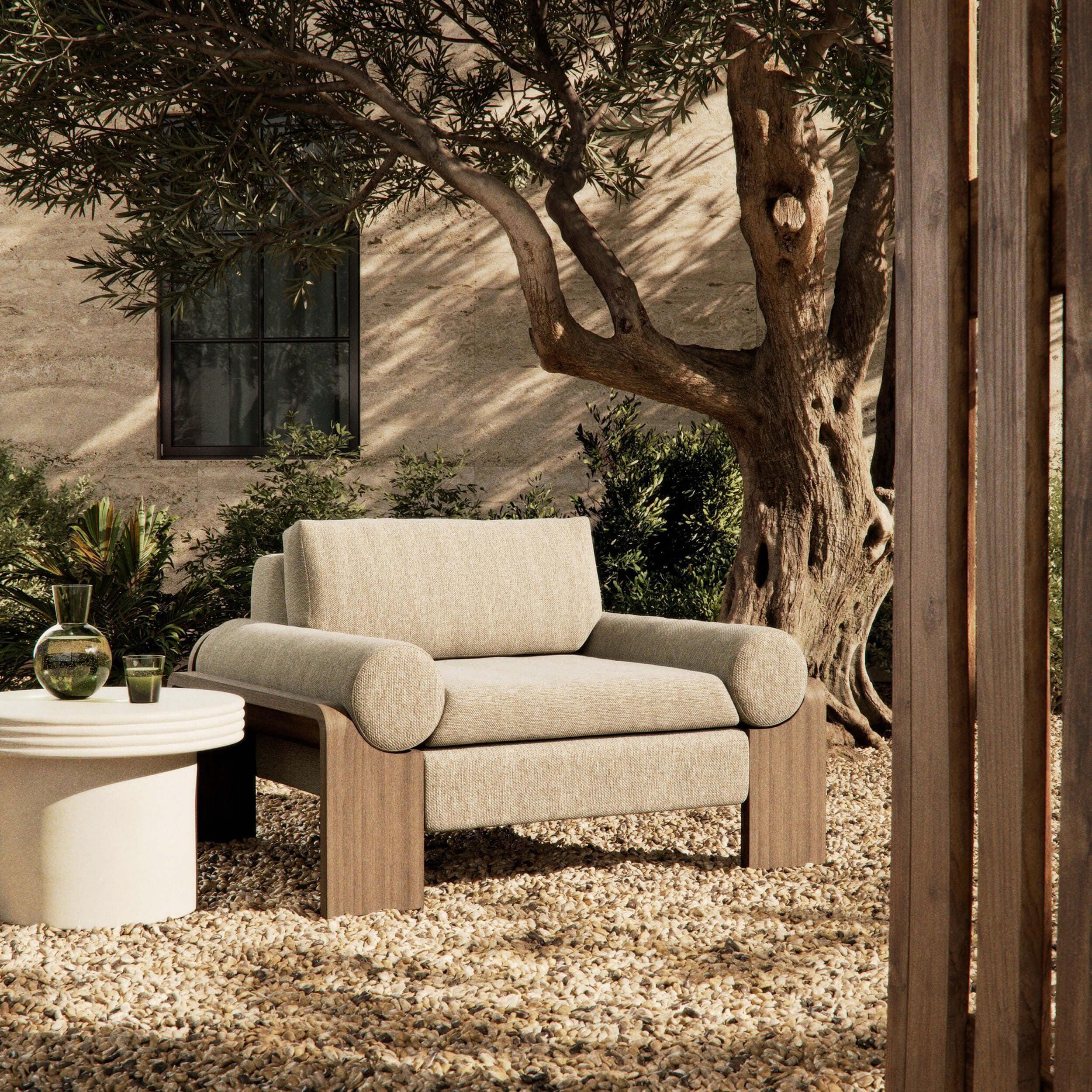 Joette Outdoor Chair, Ellor Beige by Four Hands - Image 5