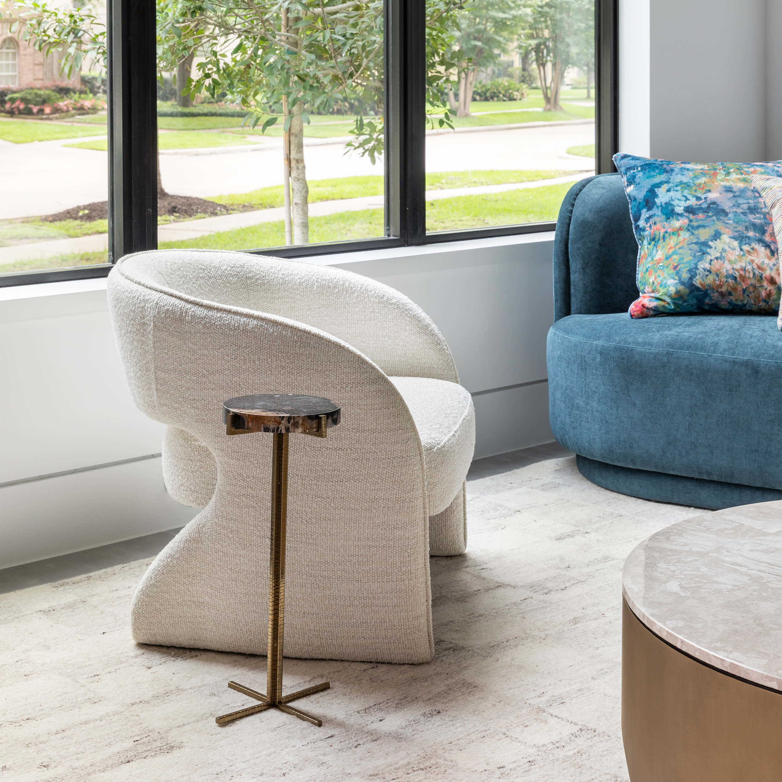Jonty Round End Table, Dark Petrified by Four Hands - Image 8