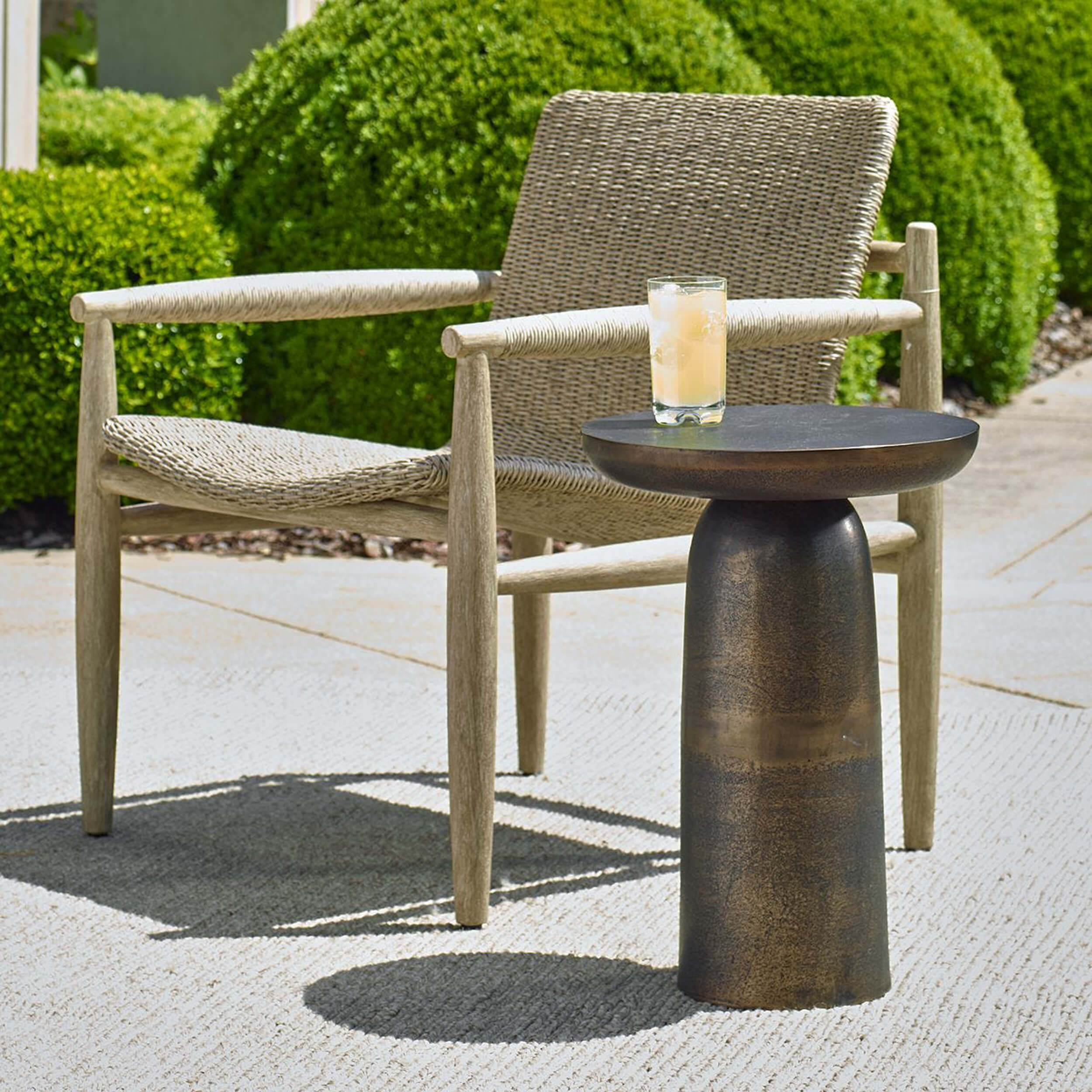 Joppa Outdoor Accent Table, Golden Dark - Image 4