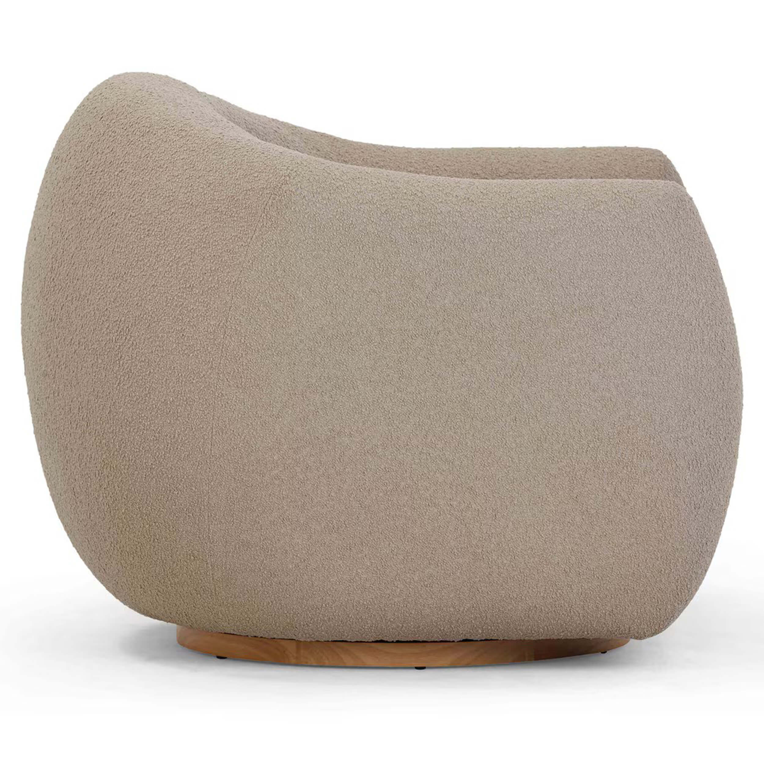 Judy Swivel Chair, Light Brown - Image 3