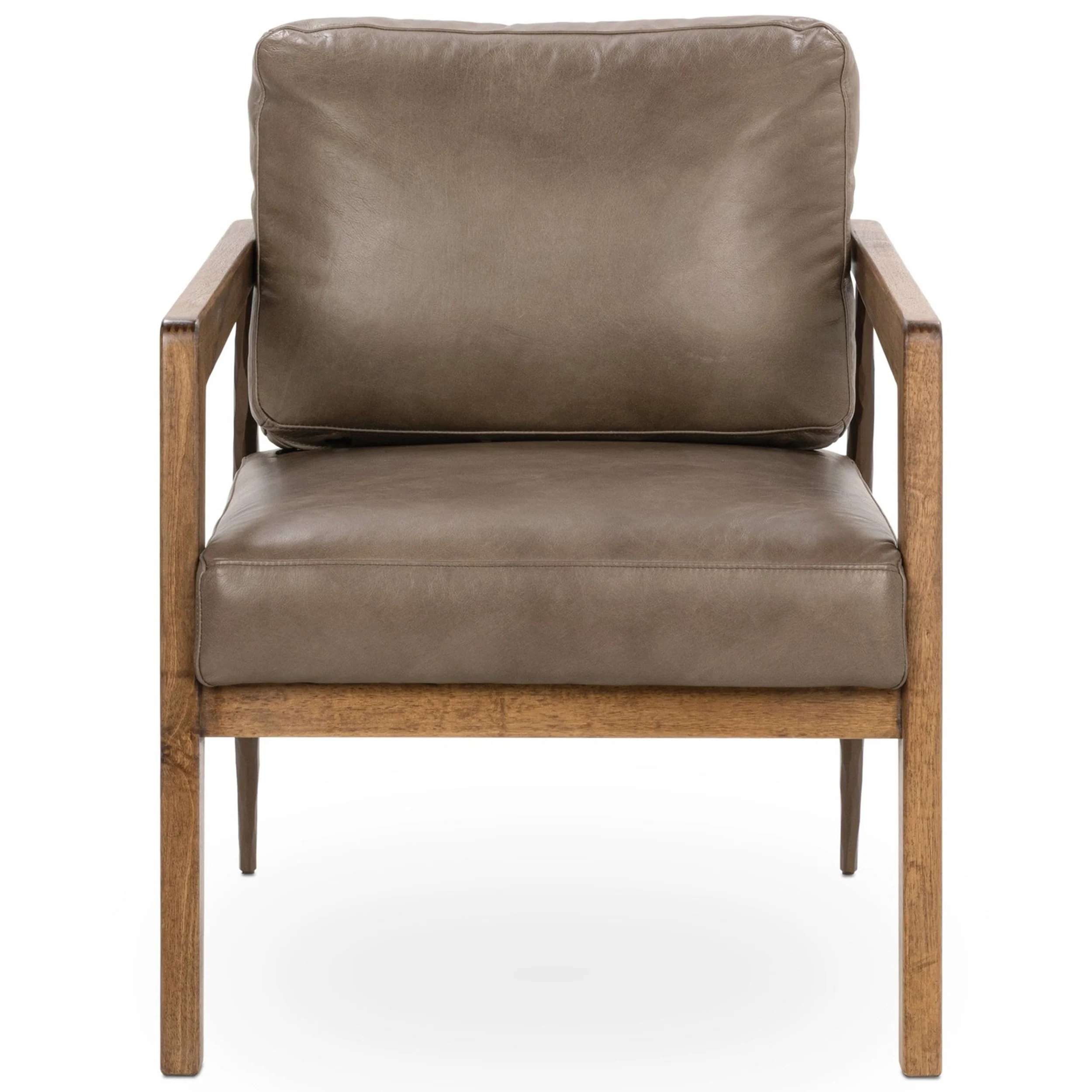 Julia Leather Accent Chair, Truffle Brown - Image 2