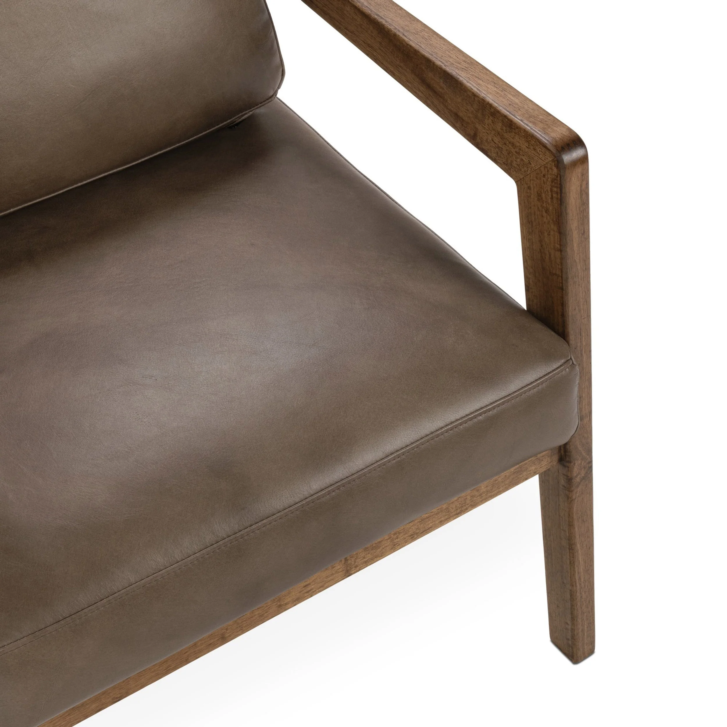 Julia Leather Accent Chair, Truffle Brown - Image 4