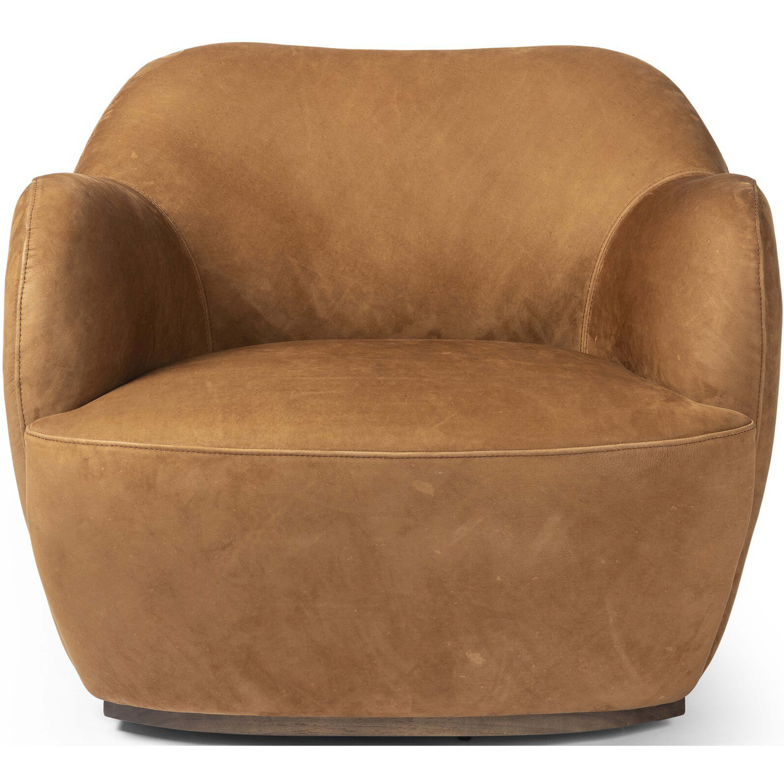 Julius Leather Swivel Chair, Nubuck Cognac by Four Hands - Image 2