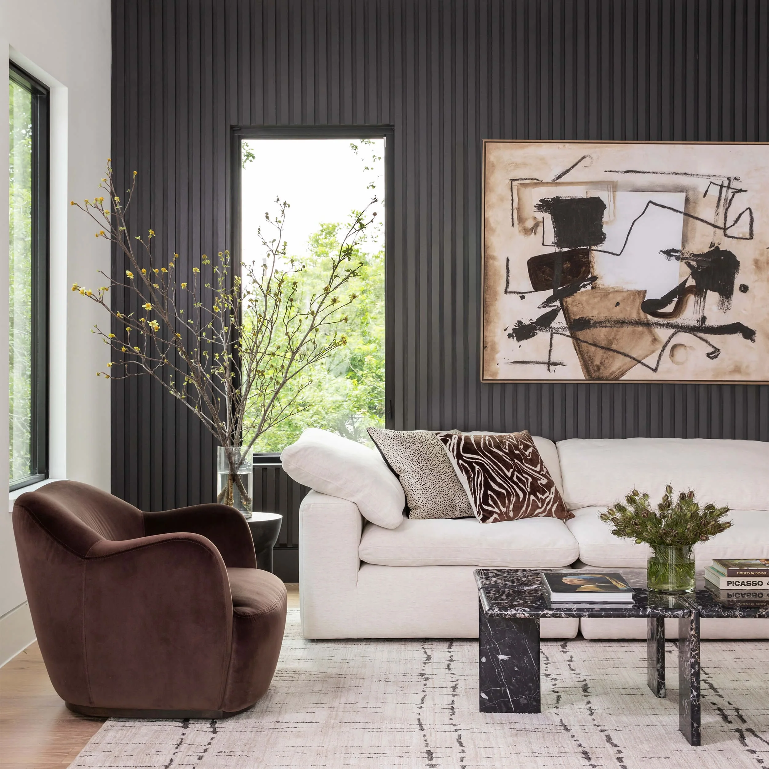 Julius Swivel Chair, Surrey Cocoa by Four Hands - Image 6
