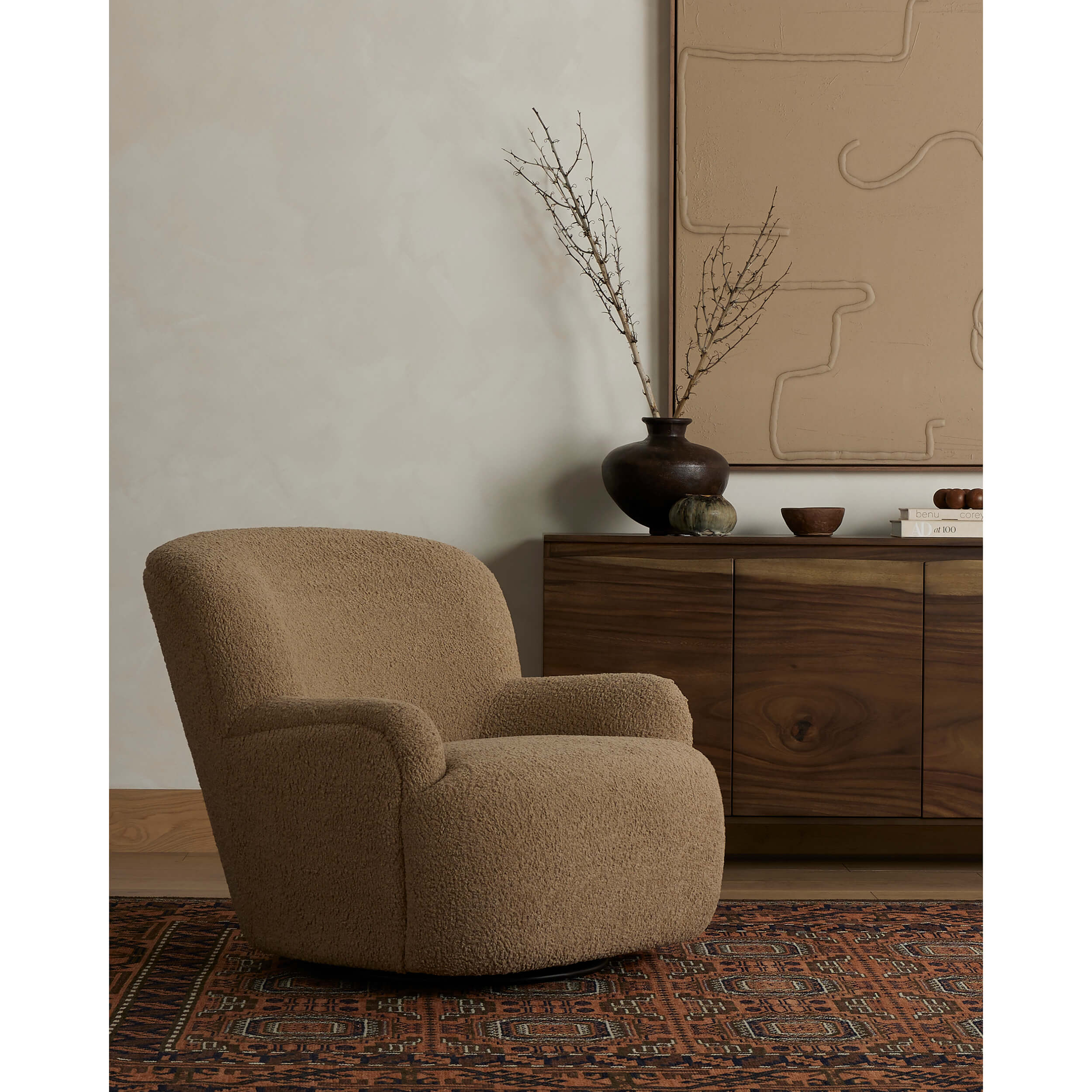 Kadon Swivel Chair, Sheepskin Camel by Four Hands - Image 5