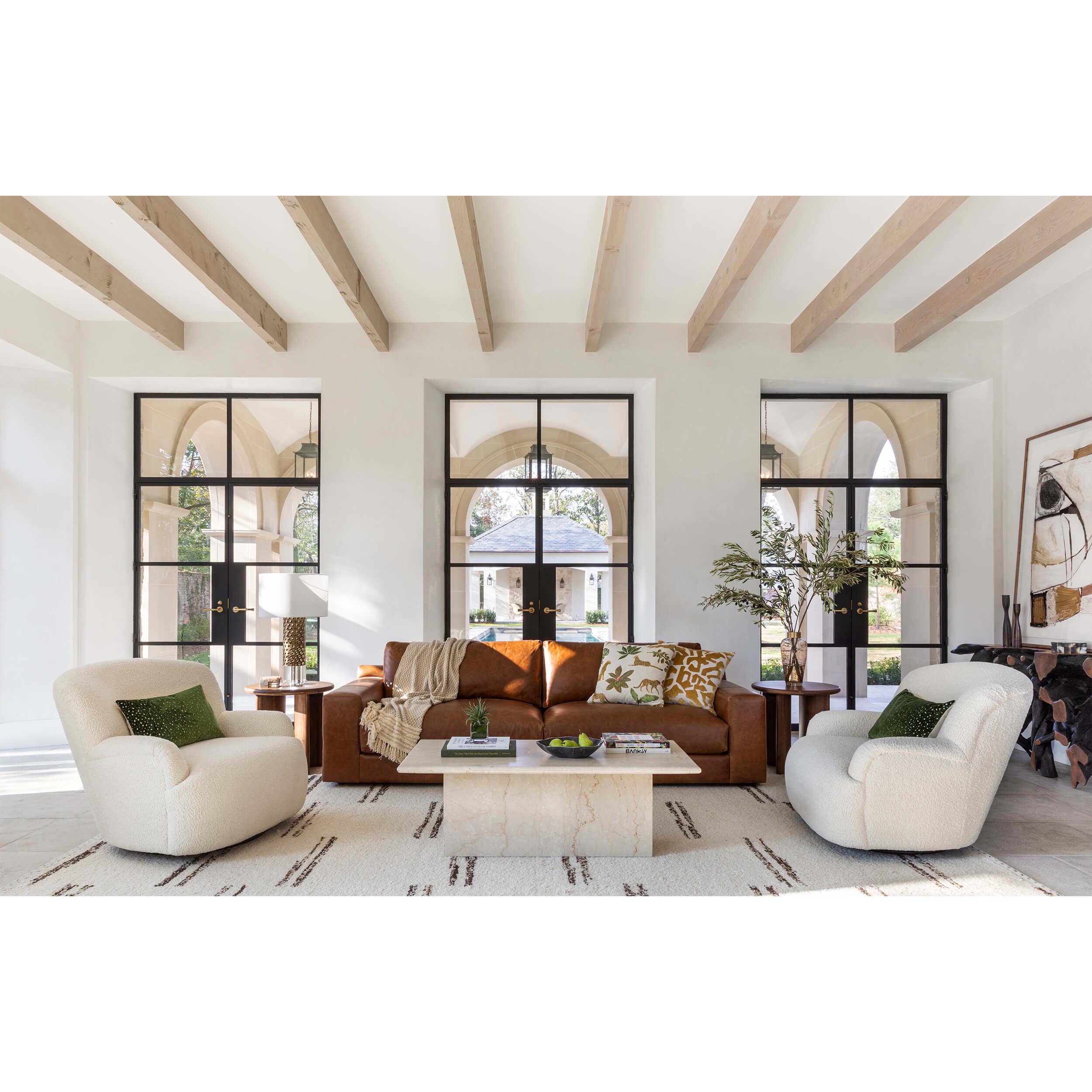 Kadon Swivel Chair, Sheepskin Natural by Four Hands - Image 7