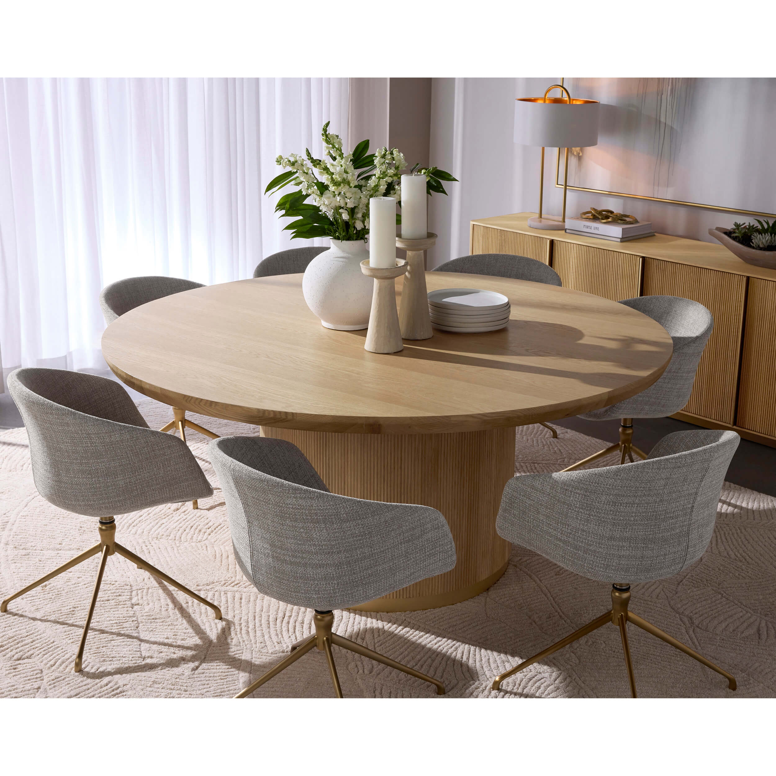 Kalla Round Dining Table, Natural - Image 4