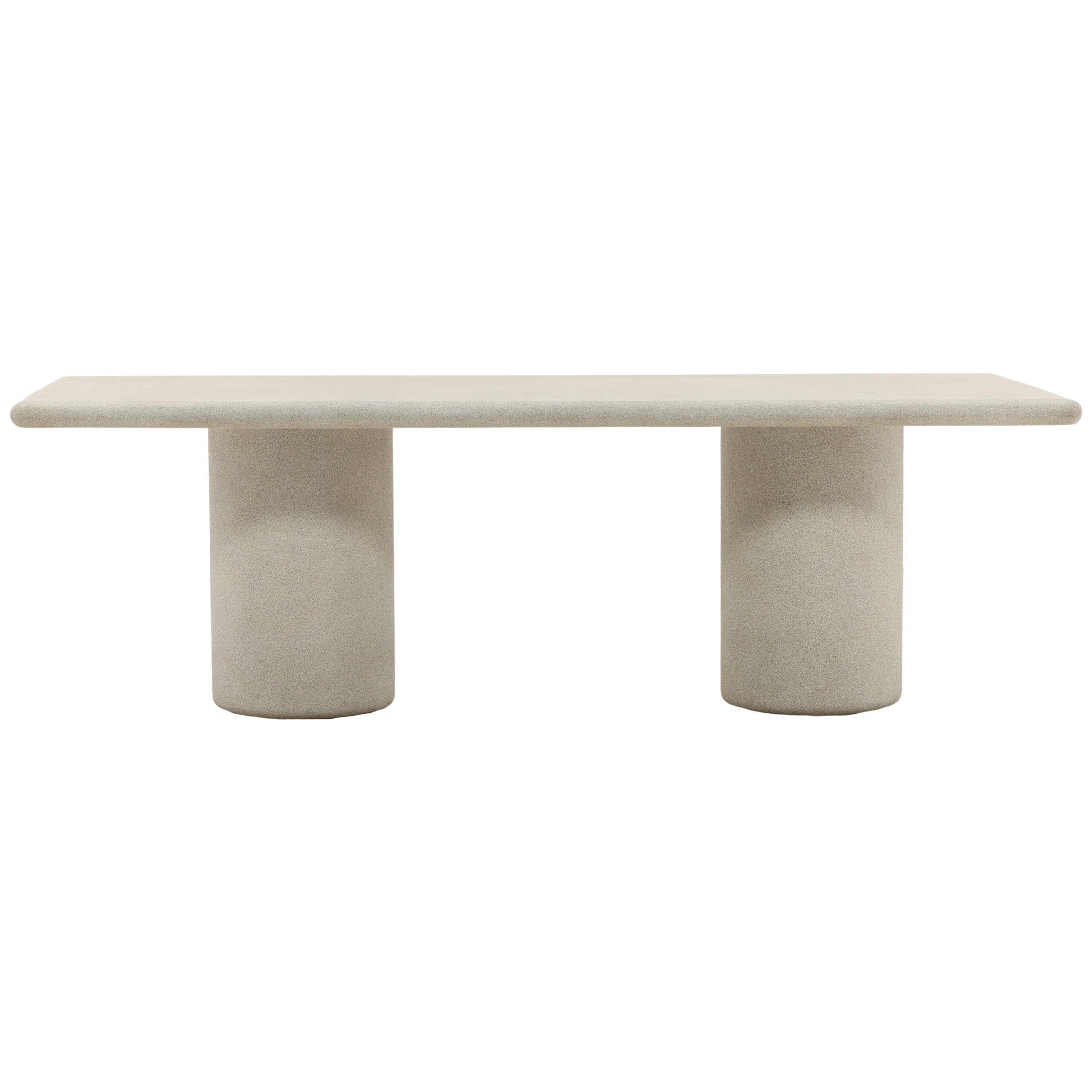 Kareem Outdoor Dining Table, Light Grey - Image 2