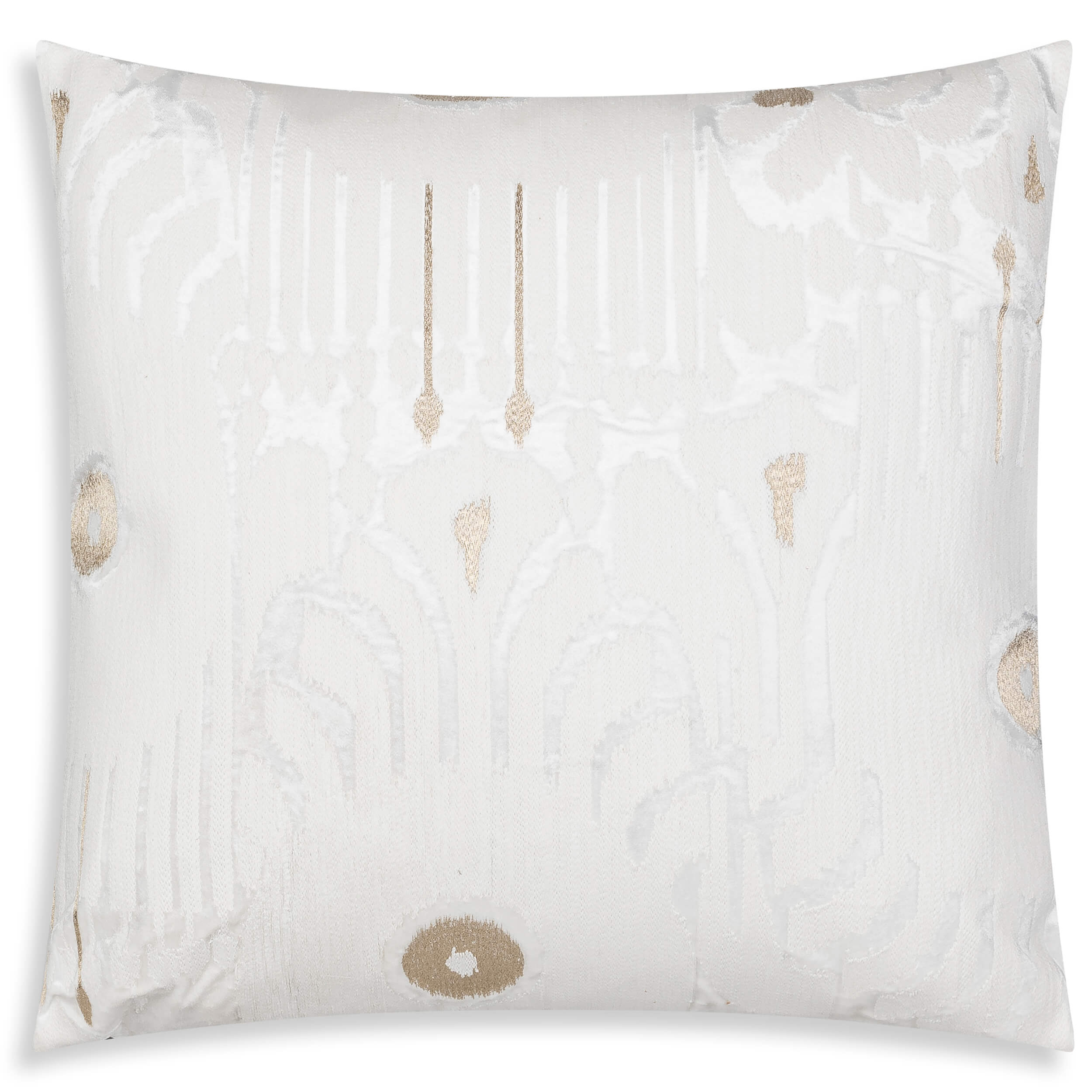 Kas Ikat Pillow, Ivory/Gold