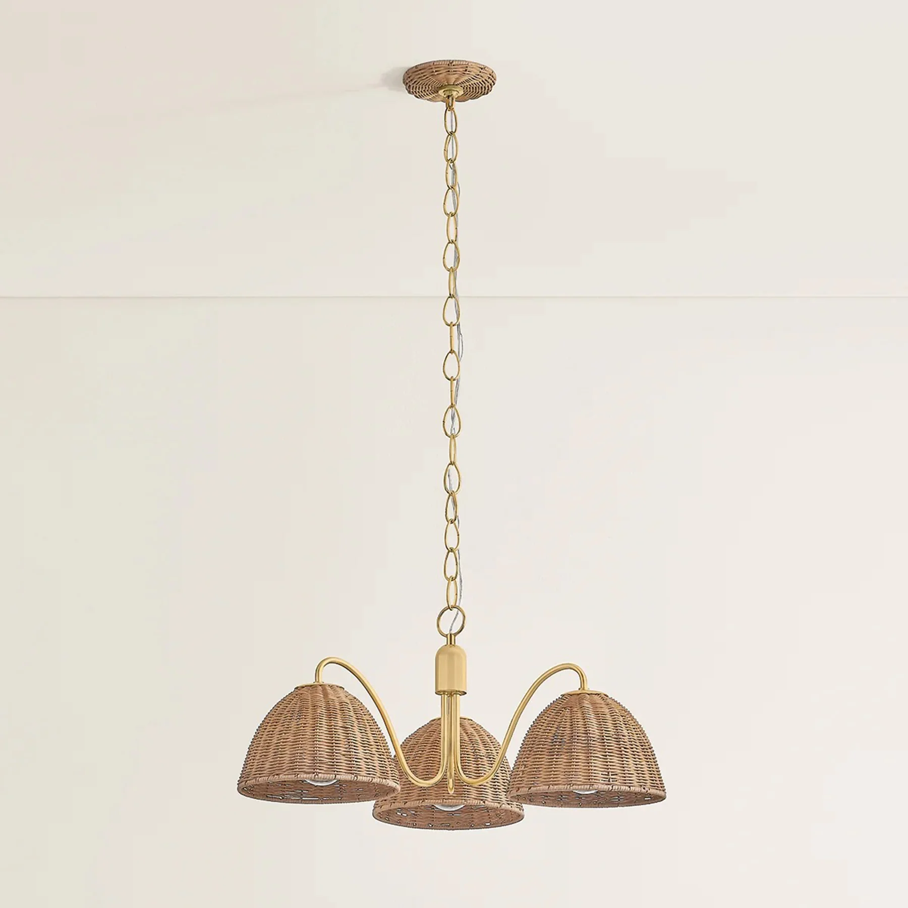 Katniss 3 Light Chandelier, Aged Brass - Image 2
