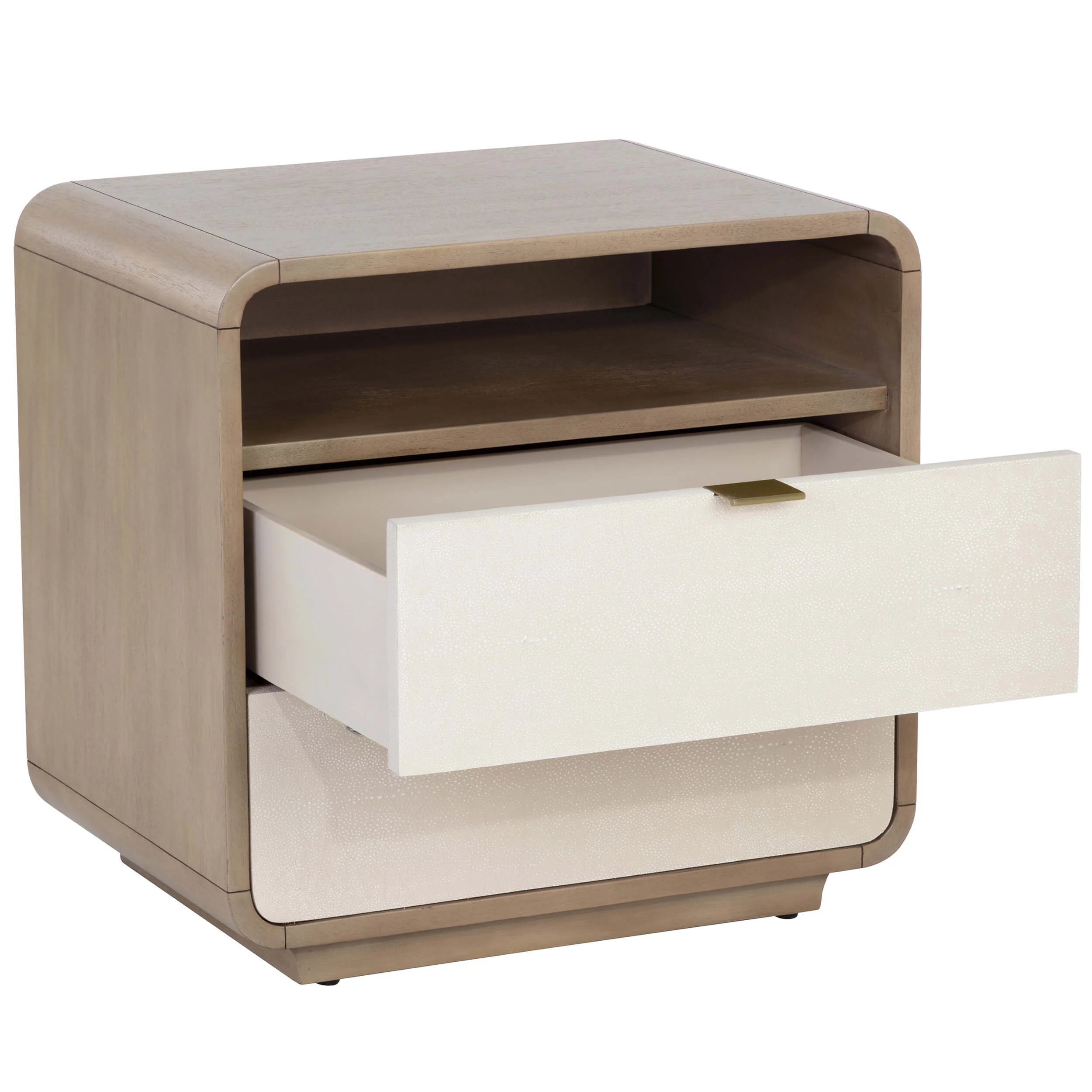 Kayden Nightstand, Cream Shagreen - Image 2