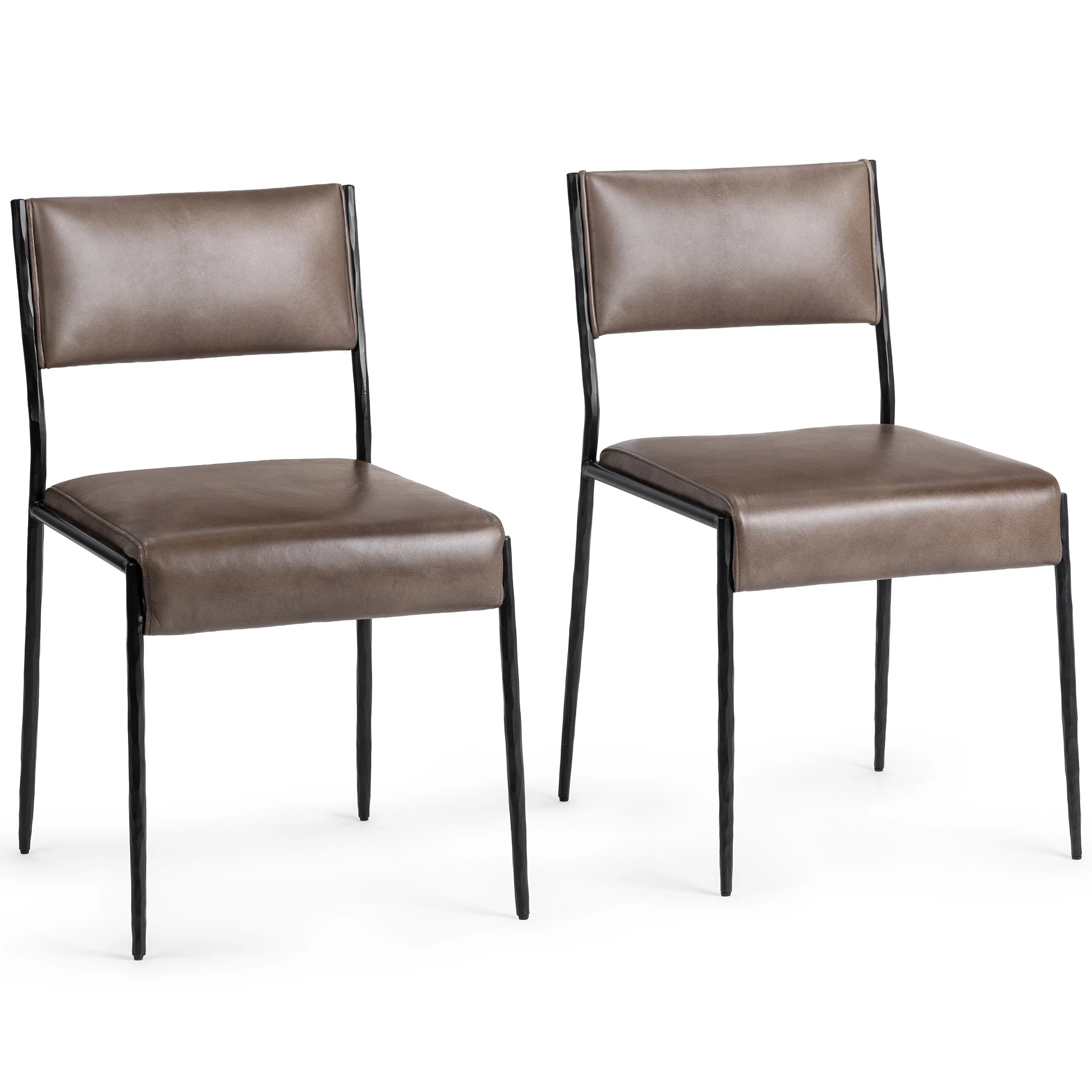 Kayne Leather Dining Chair Set of 2, Sand