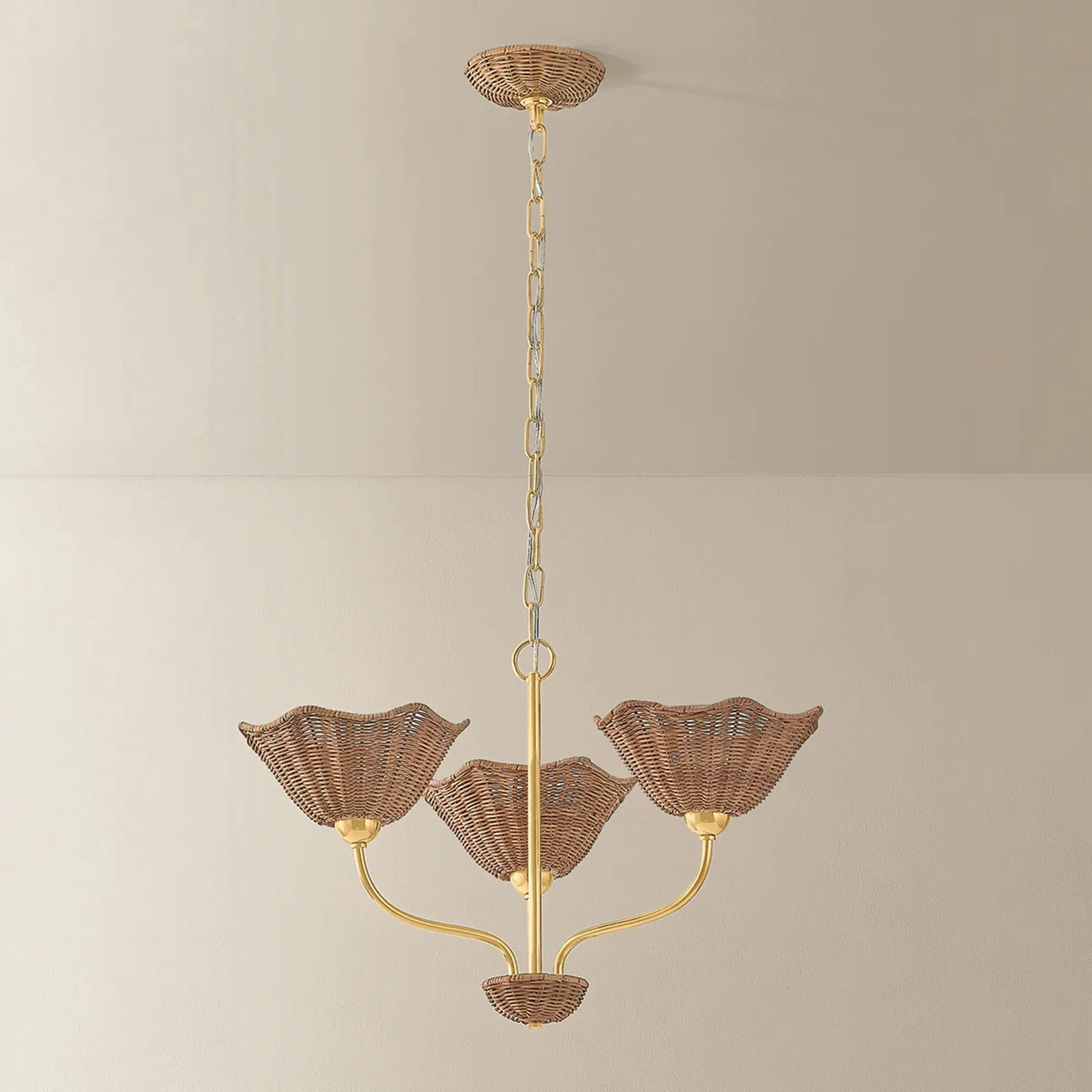 Kehlani 3 Light Chandelier, Aged Brass - Image 2