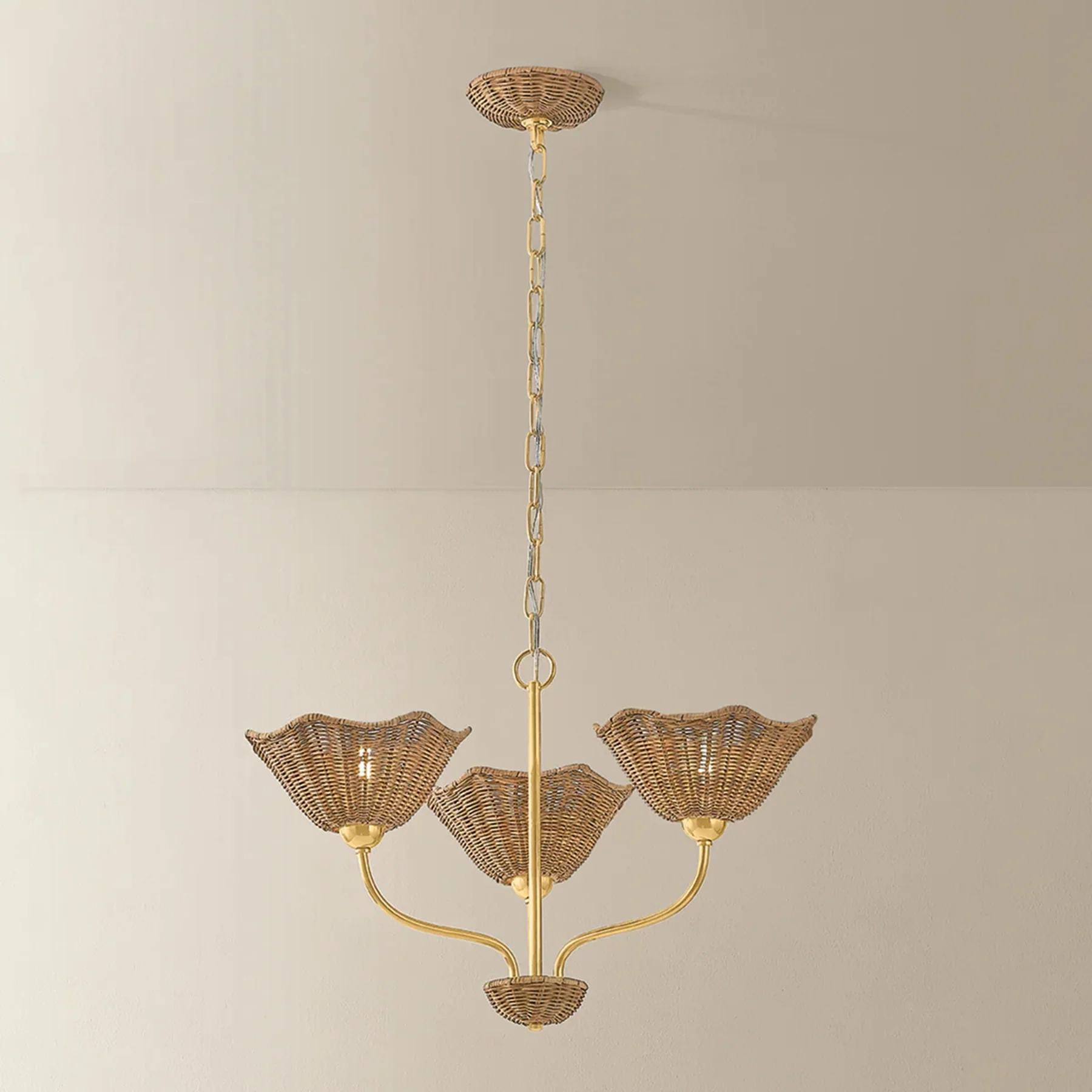Kehlani 3 Light Chandelier, Aged Brass - Image 3