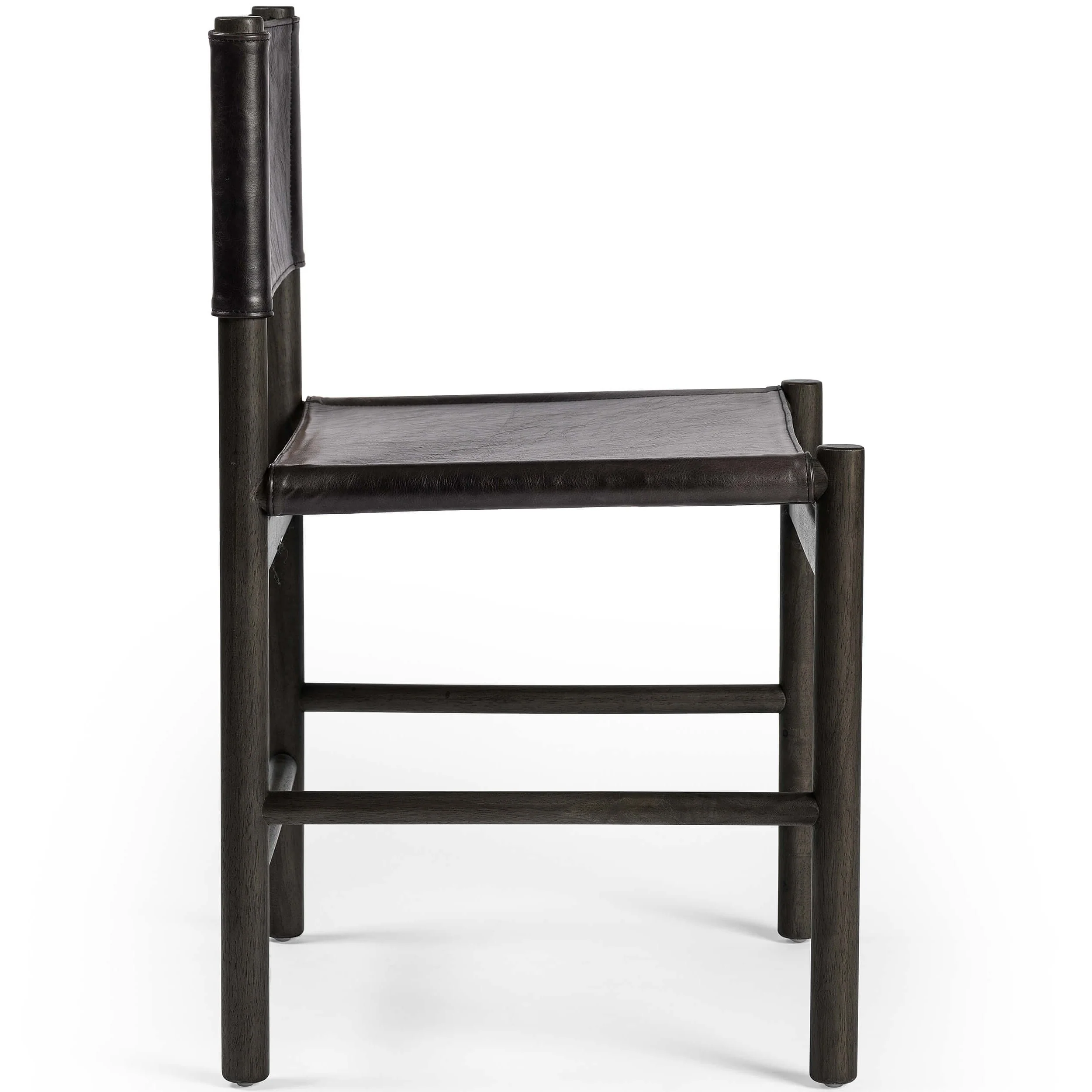 Kena Leather Dining Chair, Sonoma Black/Charcoal, Set of 2 by Four Hands - Image 3