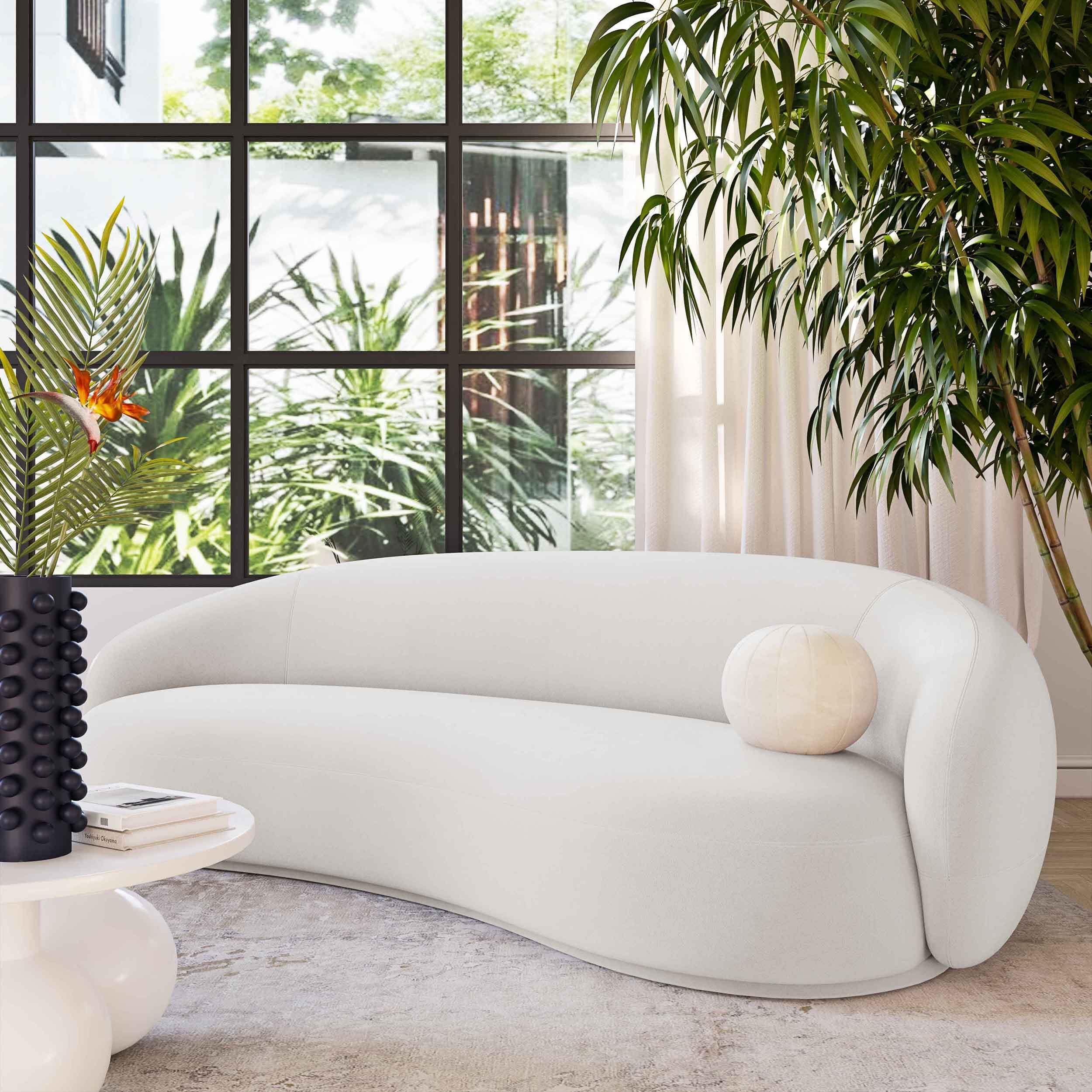 Kendall Velvet Sofa, Cream - Image 4