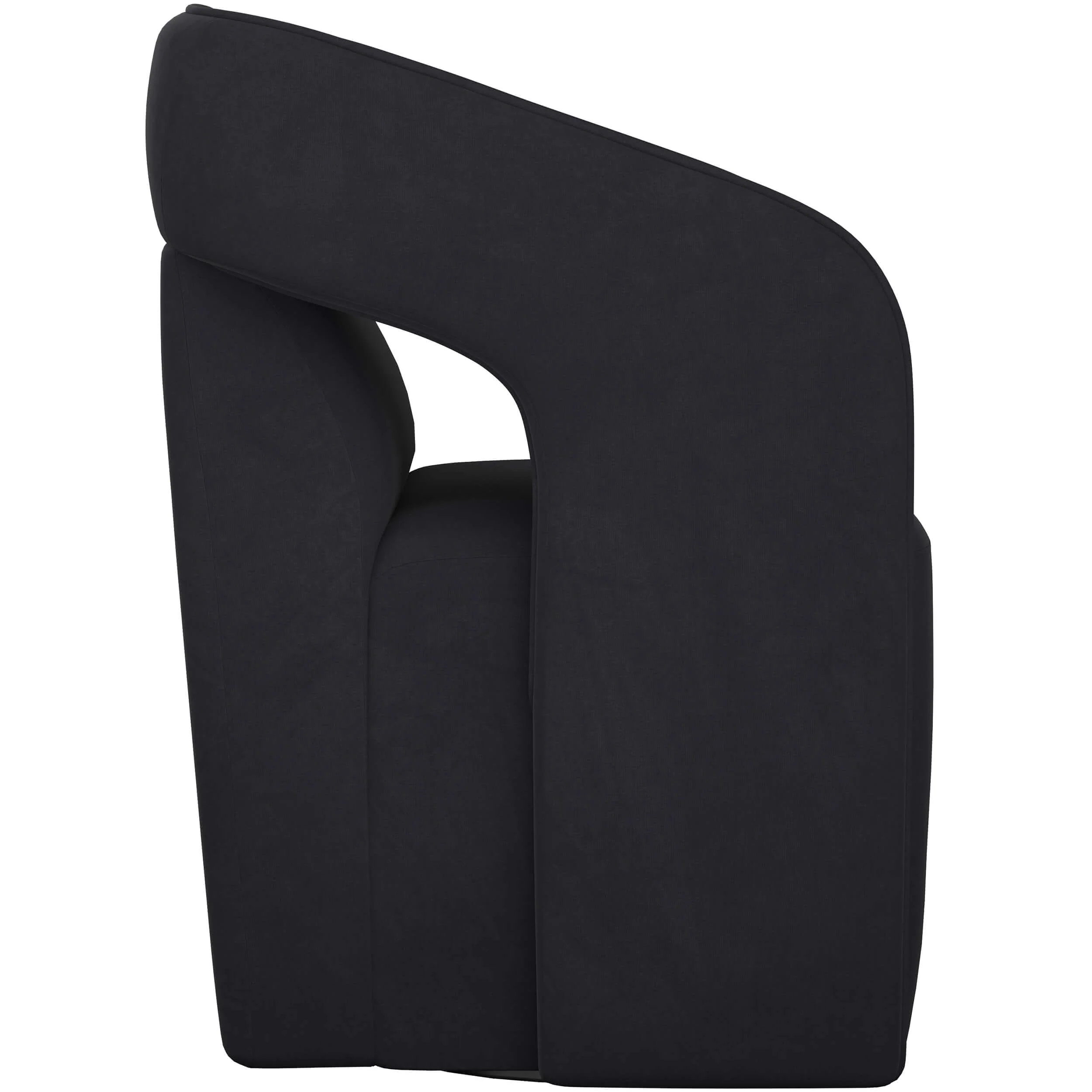 Kendrick Wheeled Dining Chair, Abbington Black - Image 3