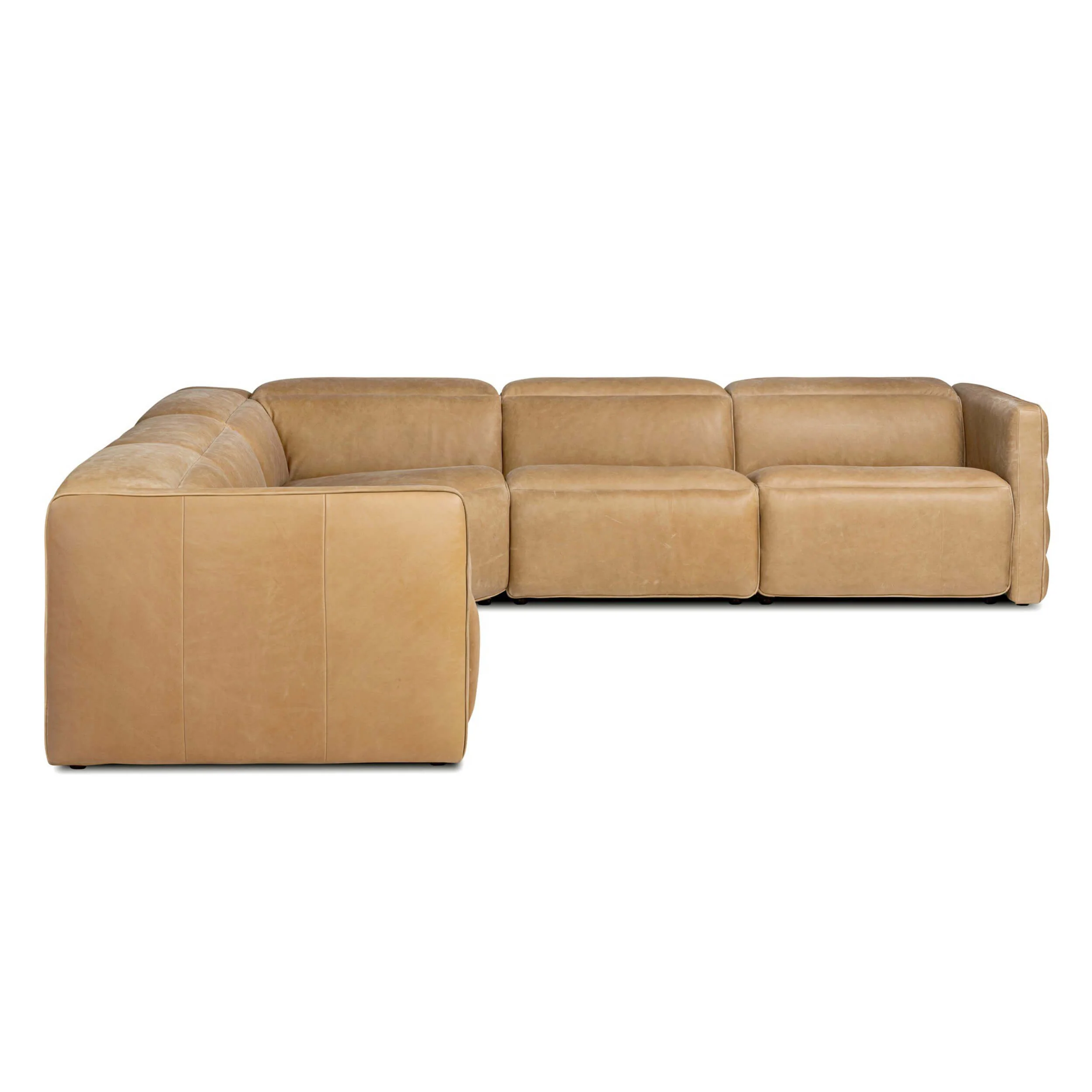 Kenlee Leather Power Recliner 5 Piece Sectional, Palermo Cognac by Four Hands - Image 2