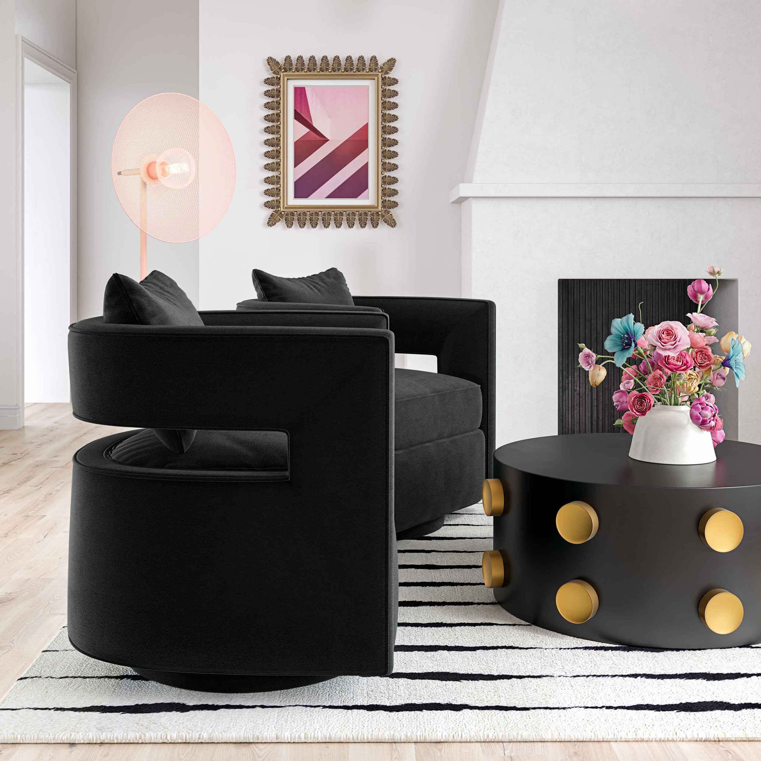 Kenneth Swivel Chair, Black - Image 5