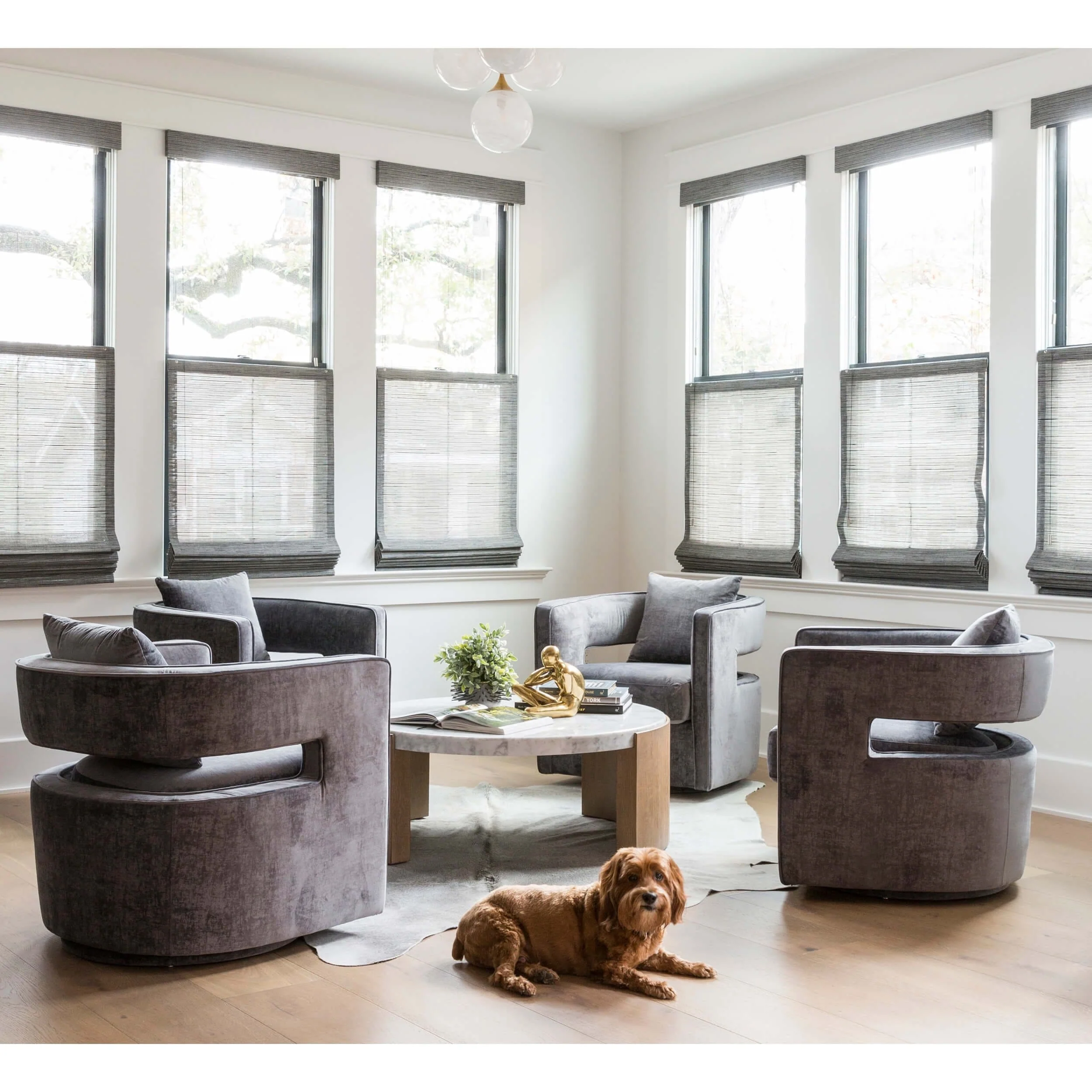 Kenneth Swivel Chair, Grey - Image 5