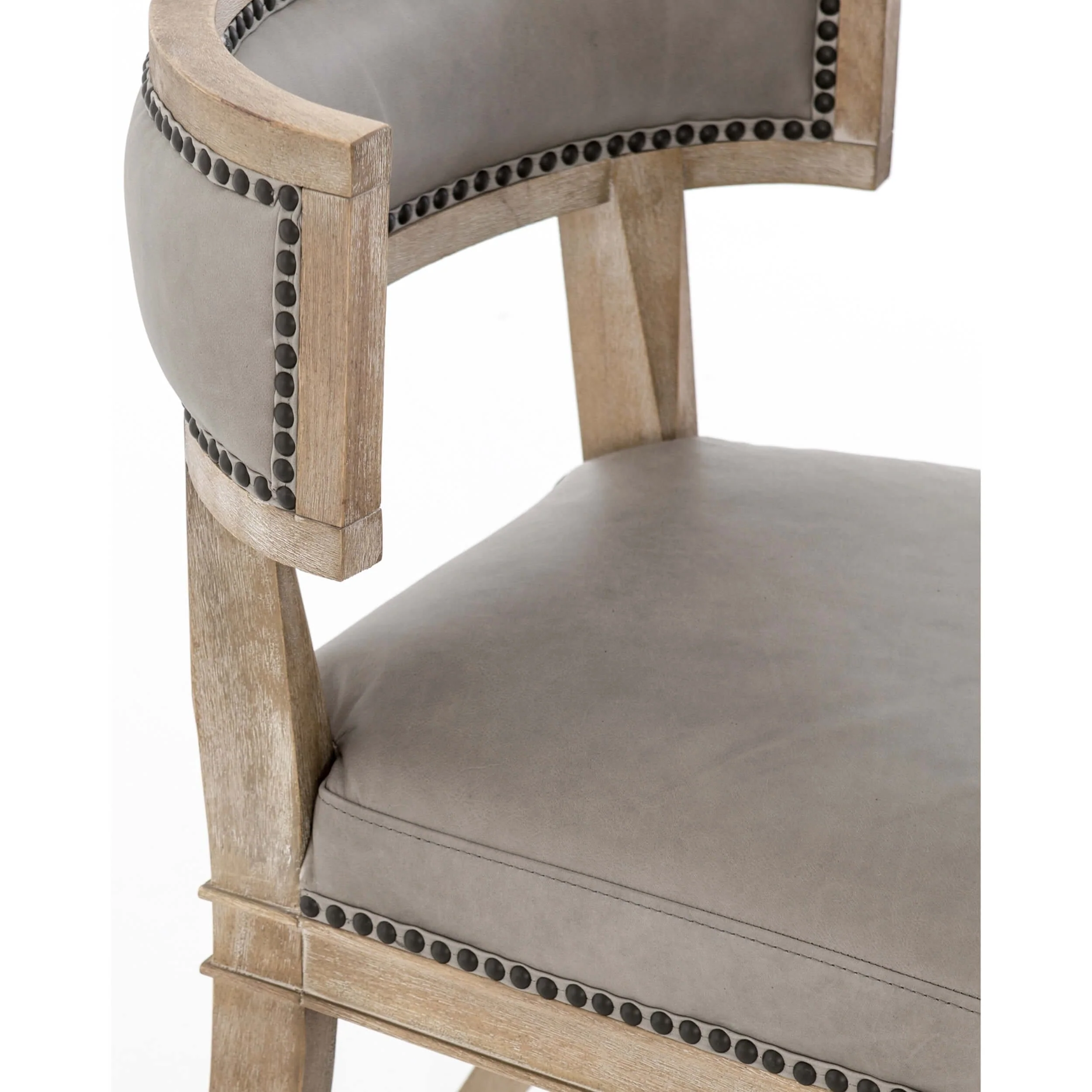 Carter Leather Dining Chair, Light Grey, Set of 2 by Four Hands - Image 7