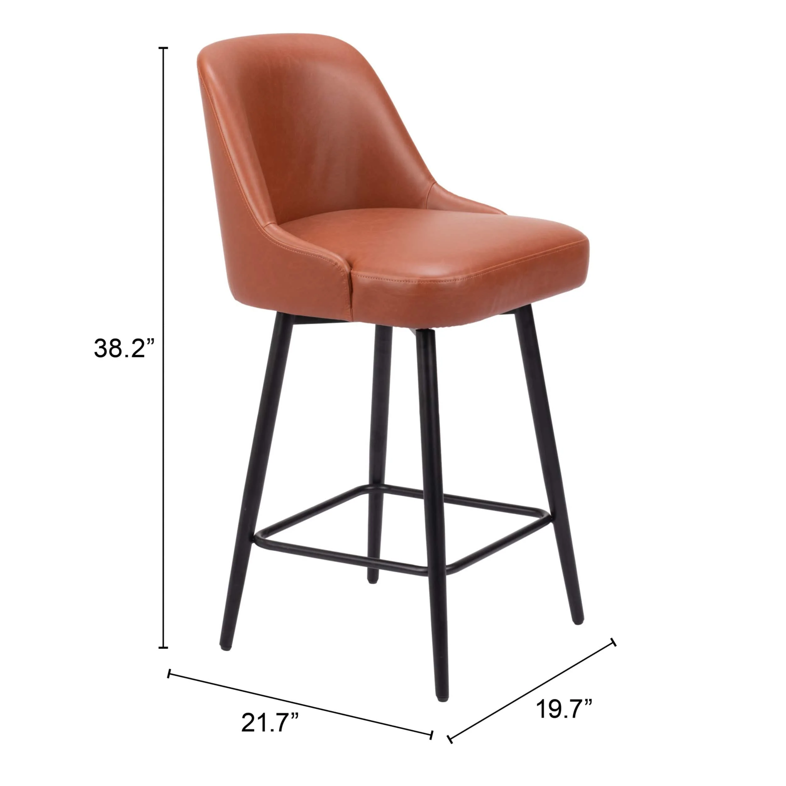 Keppel Swivel Counter Stool, Brown - Image 9