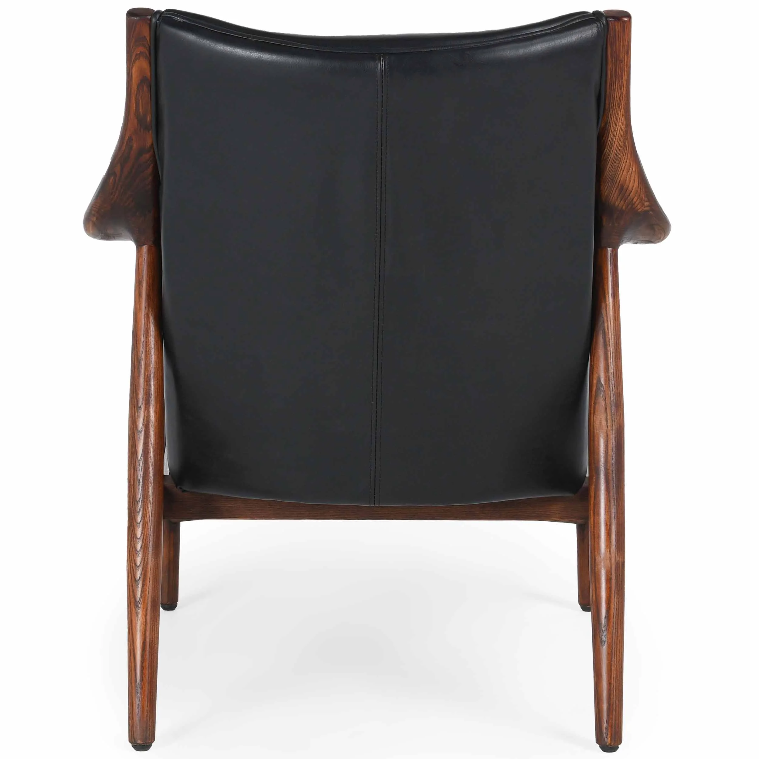 Kiannah Leather Chair, Jet Black - Image 4